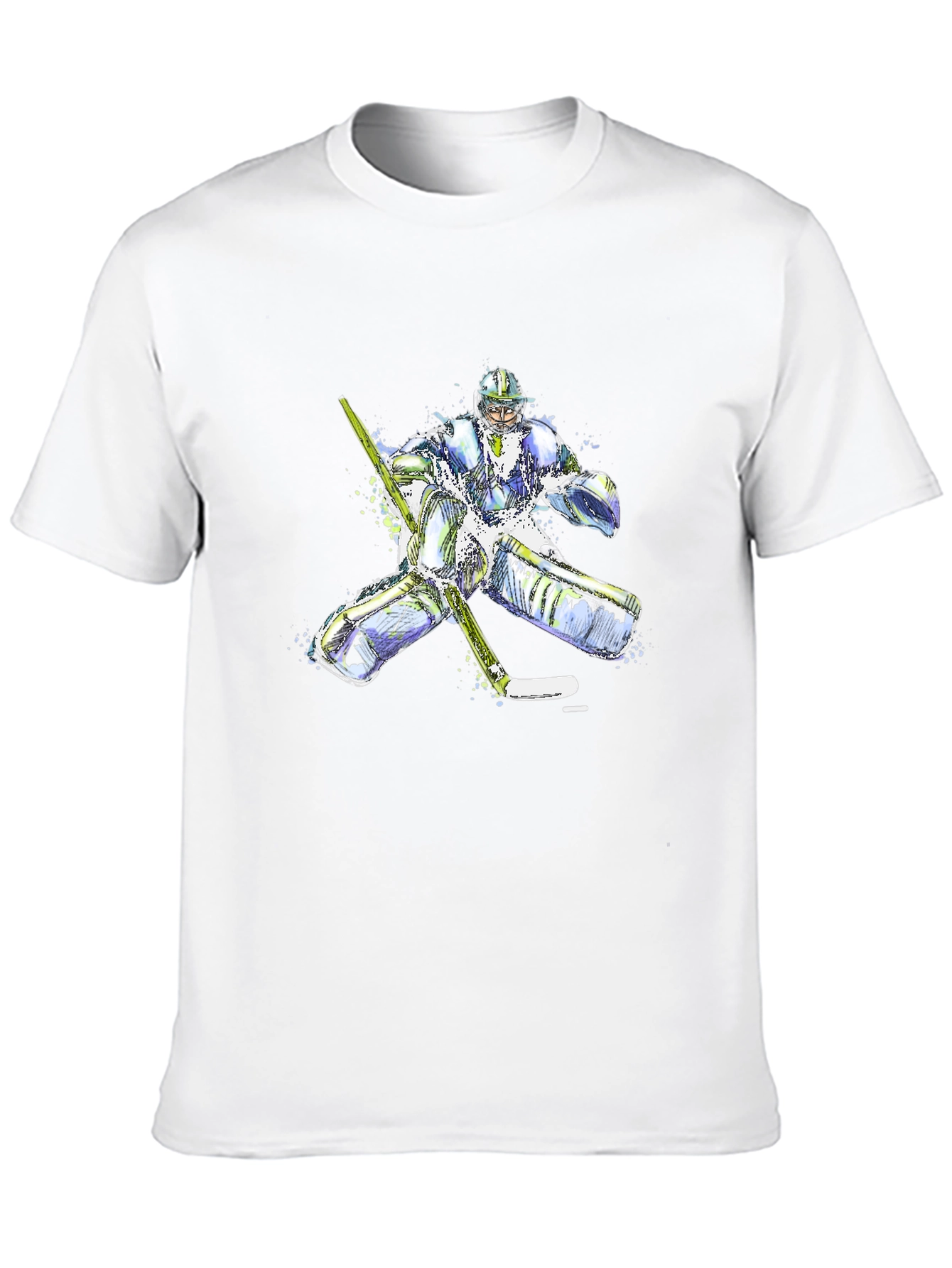 Hockey Goalie Graphic Tee - Black Cotton T-Shirt