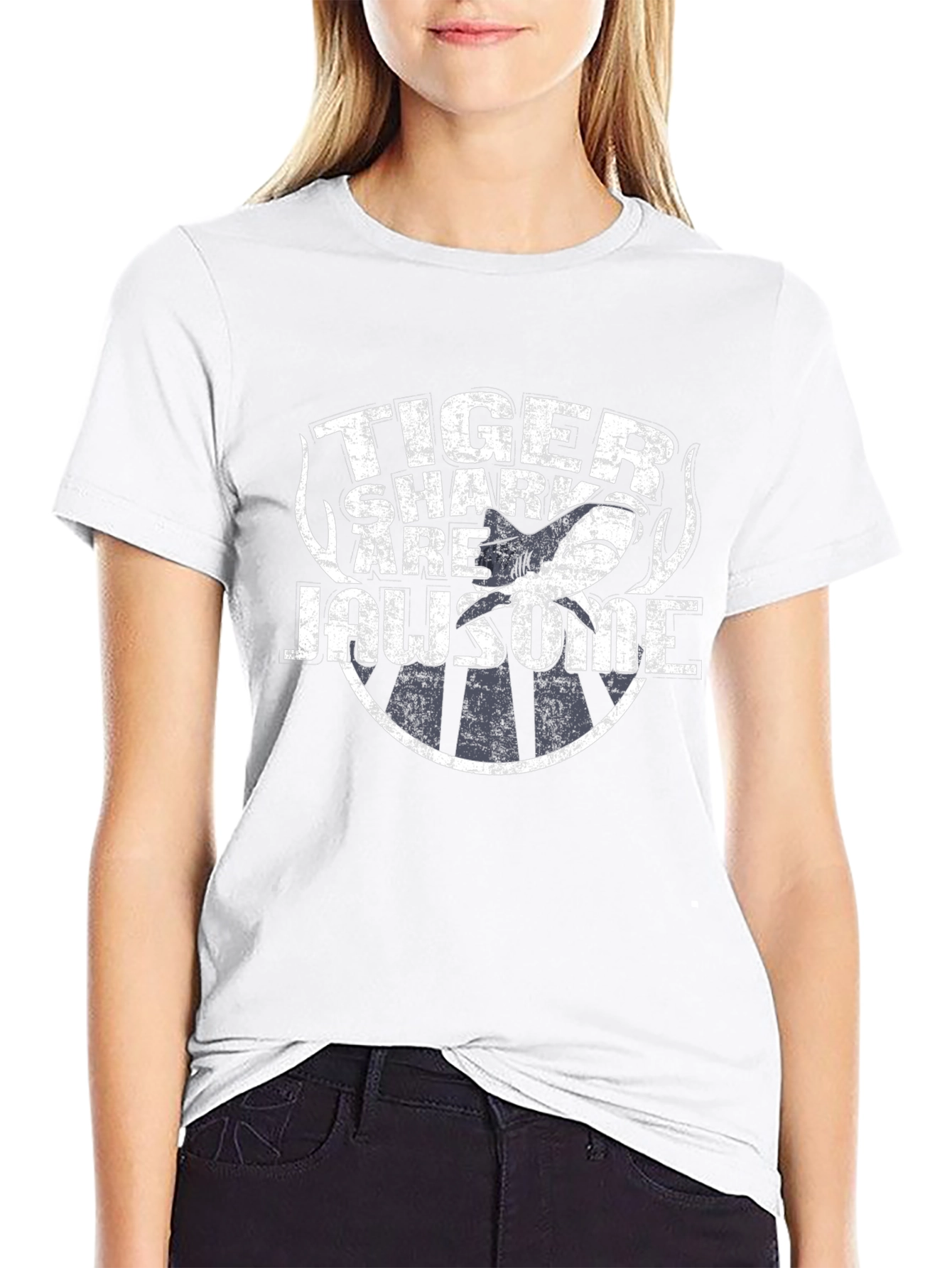 Tiger Shark Jawsome Graphic T-Shirt - Black