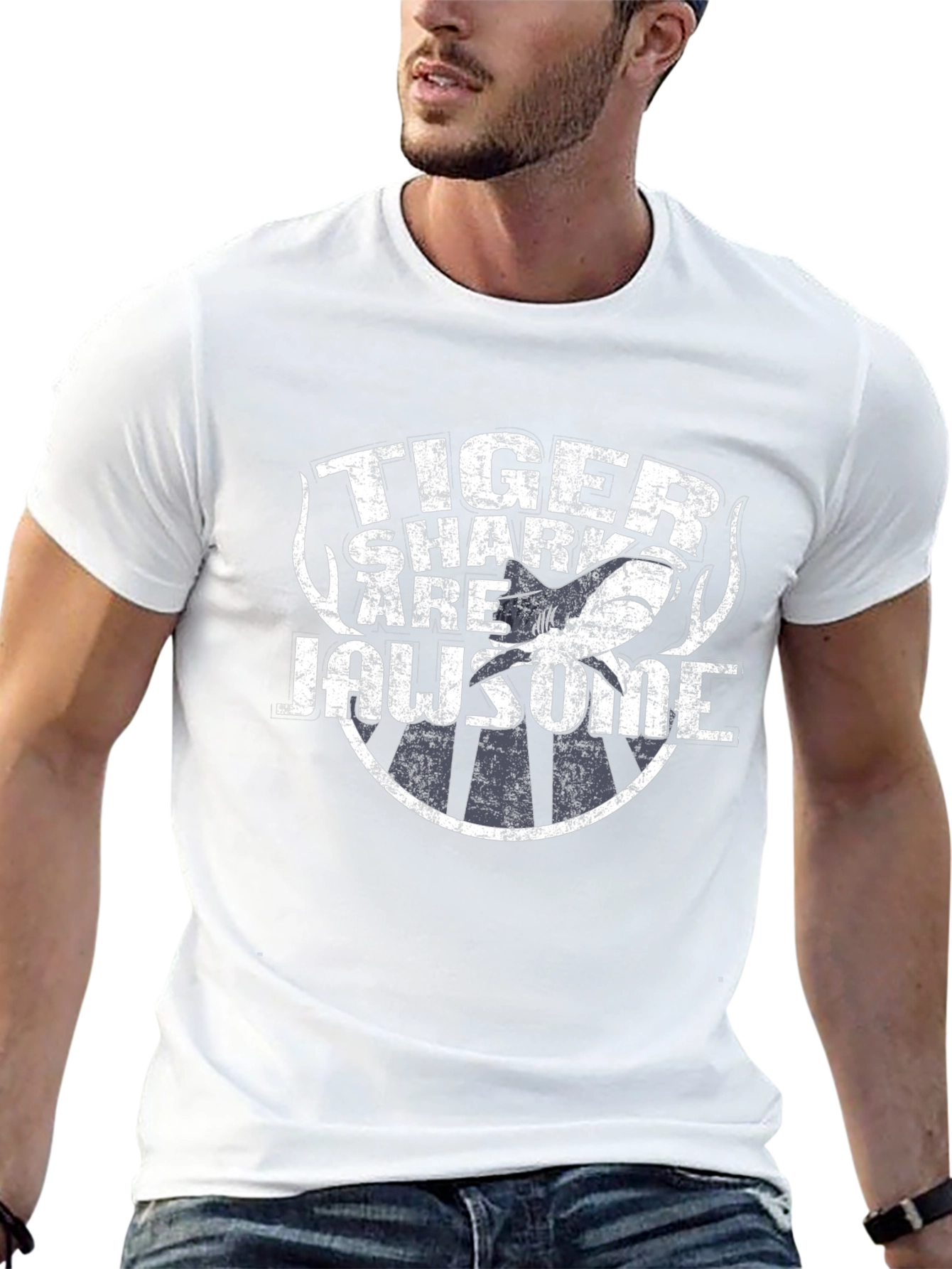 Tiger Shark Jawsome Graphic T-Shirt - Black
