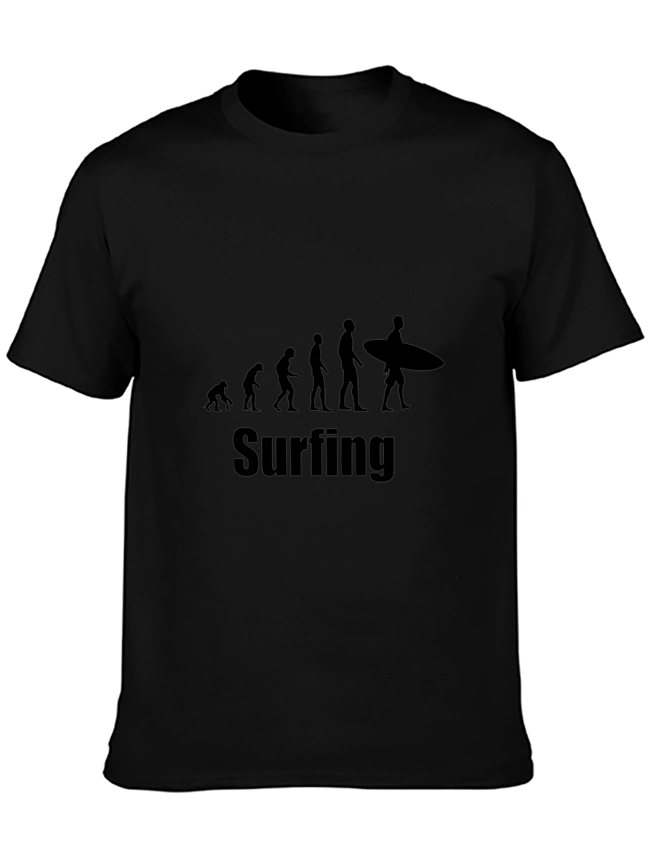 Surfing Evolution Graphic T-Shirt | Cool Black Tee