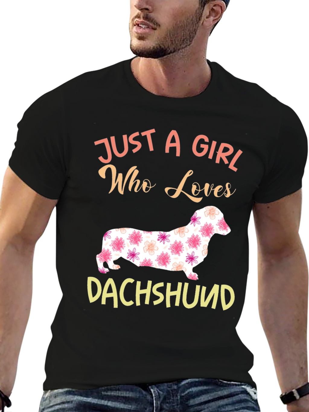 Dachshund Lover T-Shirt: Floral Dog Design