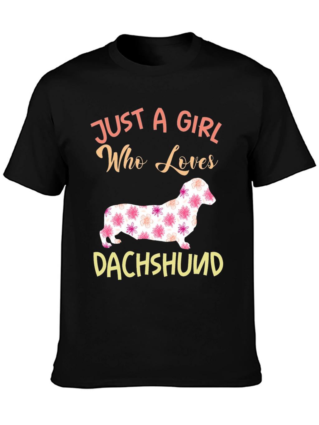 Dachshund Lover T-Shirt: Floral Dog Design