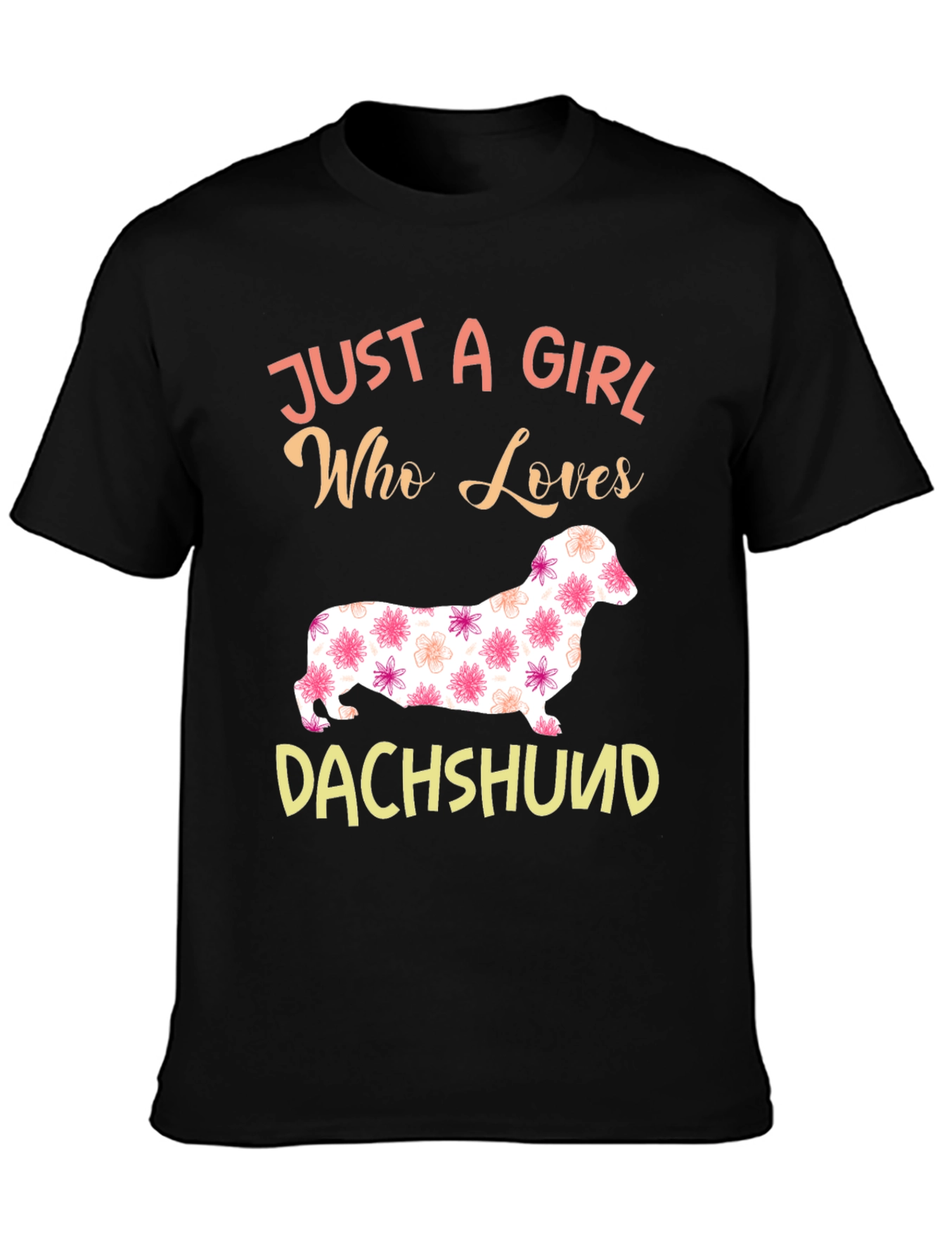 Dachshund Lover T-Shirt: Floral Dog Design