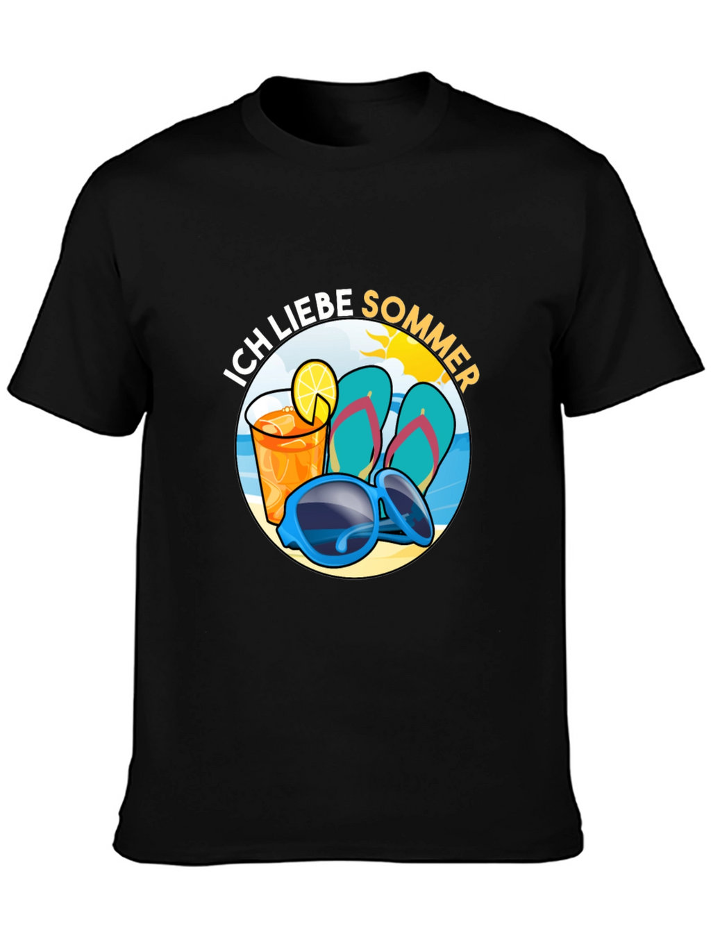 Ich Liebe Sommer Black T-Shirt