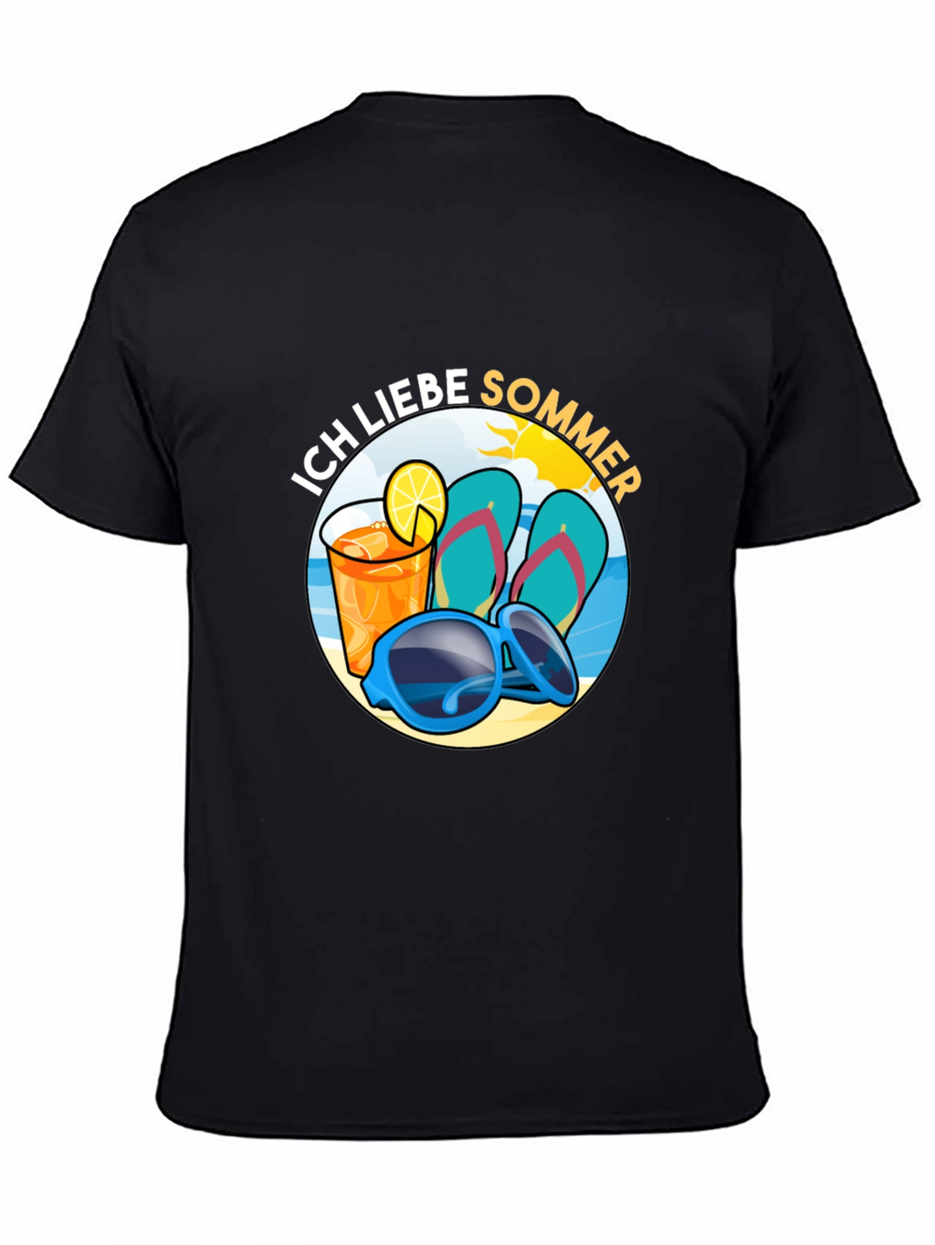Ich Liebe Sommer Black T-Shirt