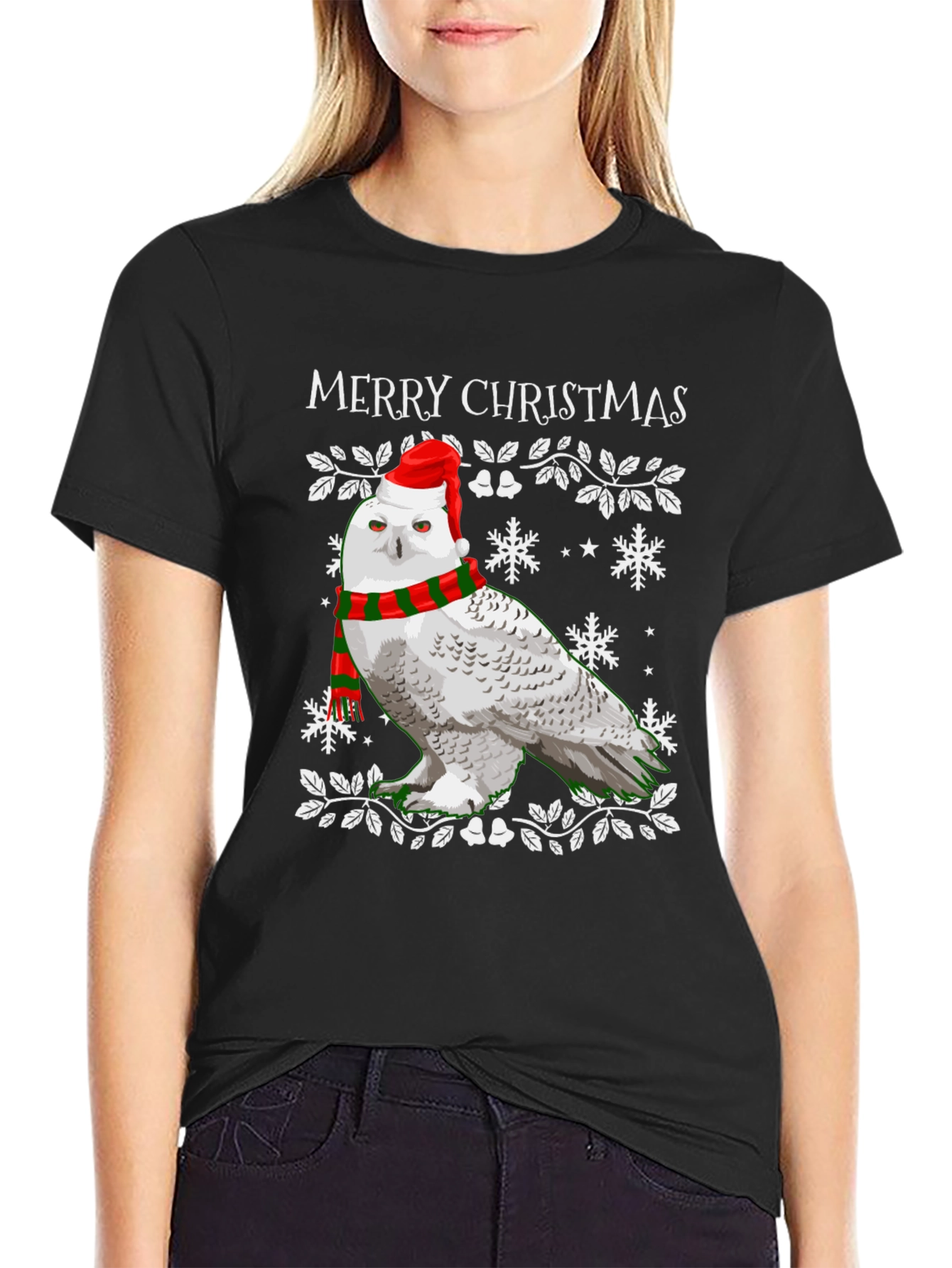 Festive Owl Christmas T-Shirt