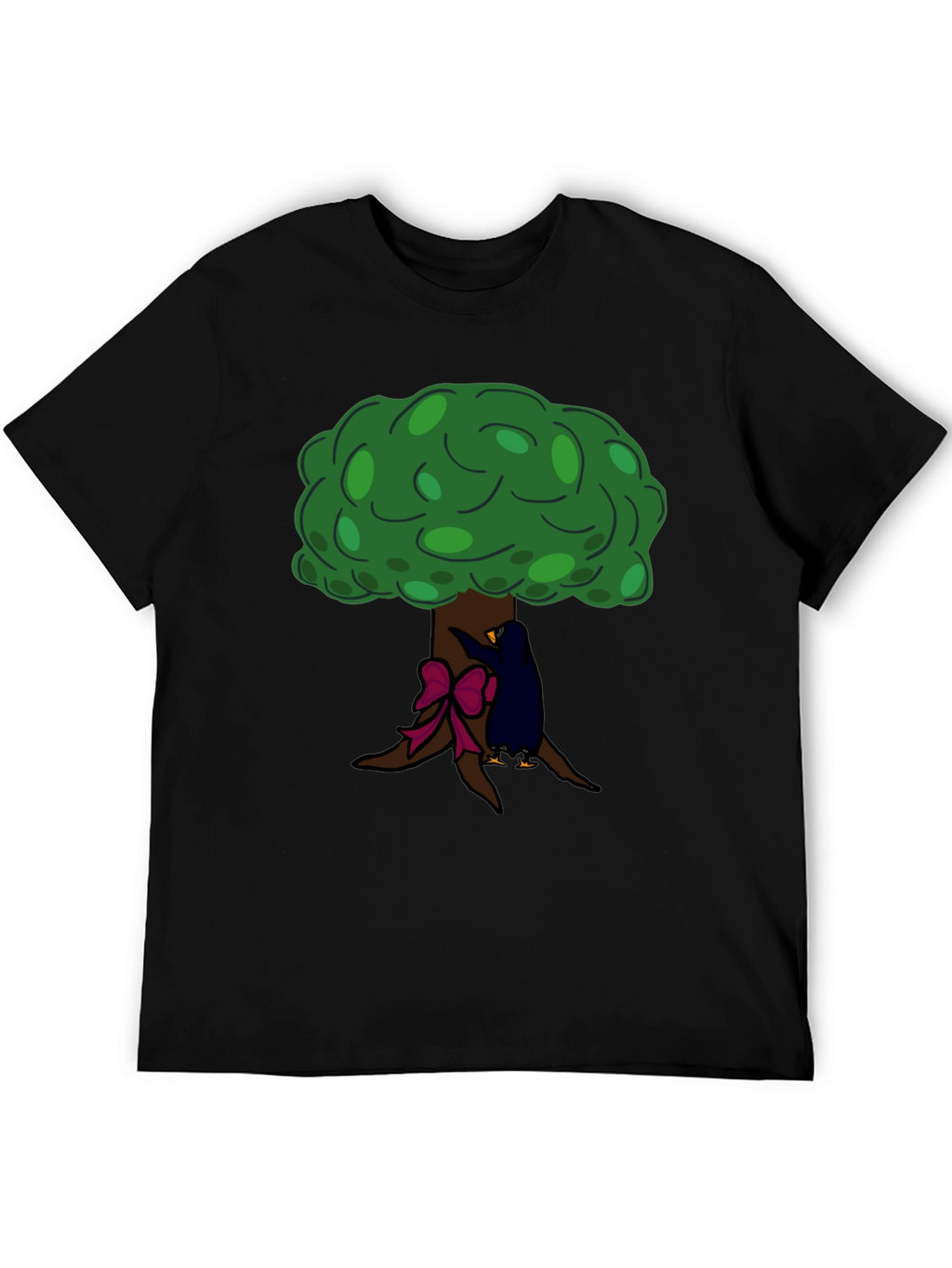 Tree Hugger Graphic Tee - Black Cotton T-Shirt