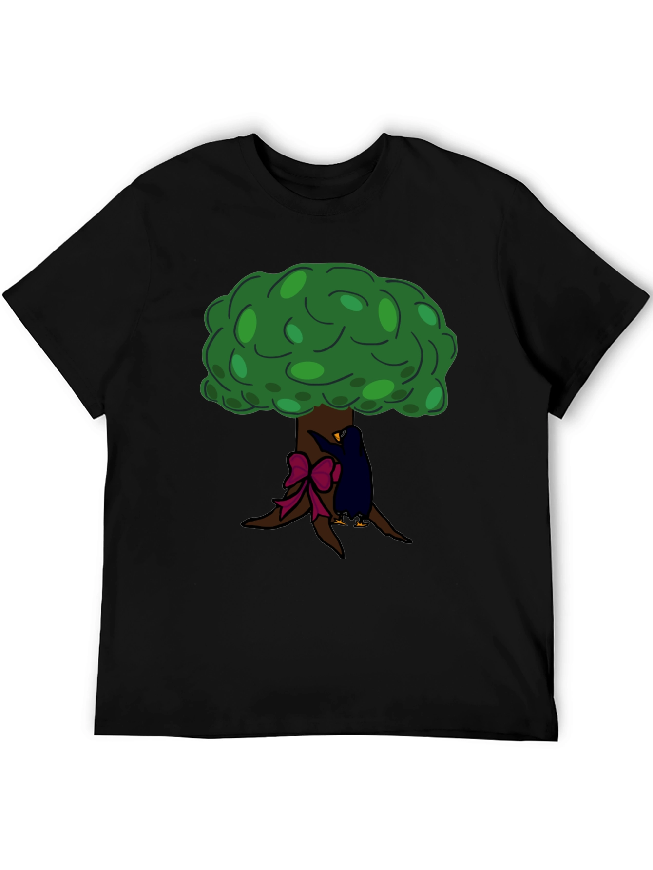 Tree Hugger Graphic Tee - Black Cotton T-Shirt