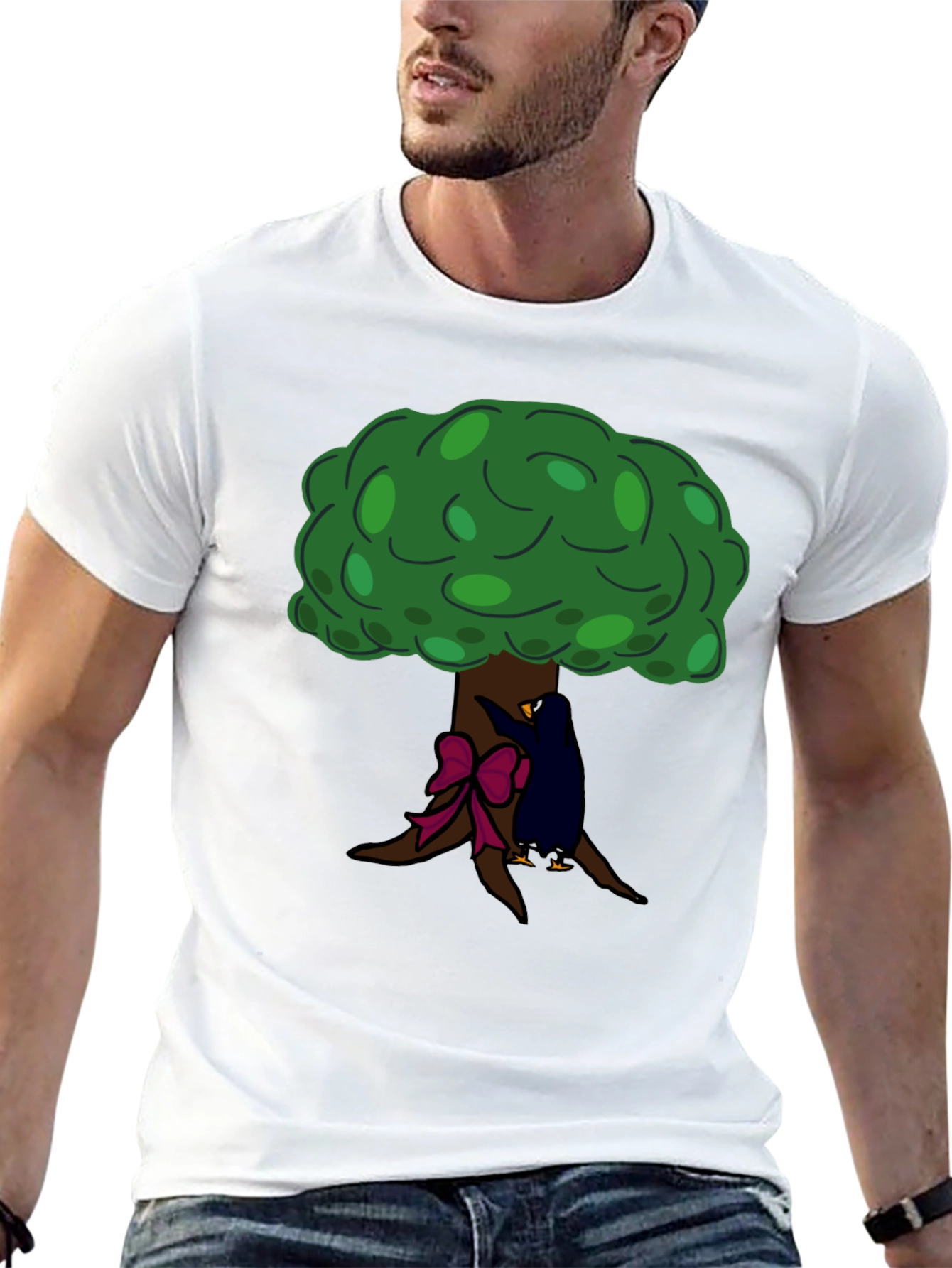 Tree Hugger Graphic Tee - Black Cotton T-Shirt