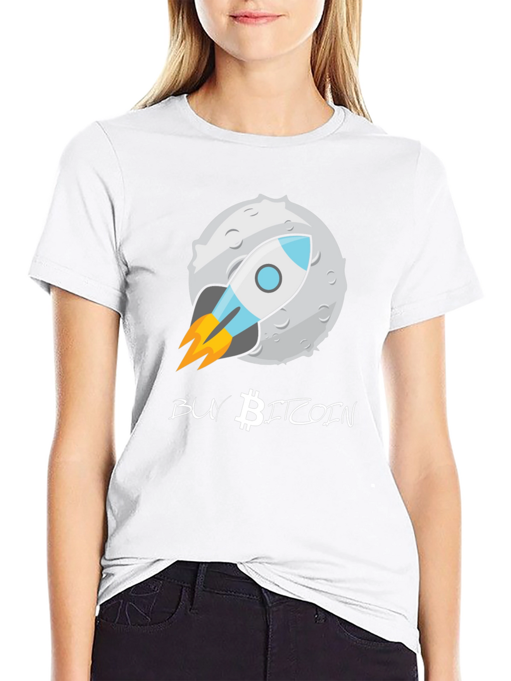 Buy Bitcoin Moon Rocket T-Shirt - Crypto Enthusiast Tee
