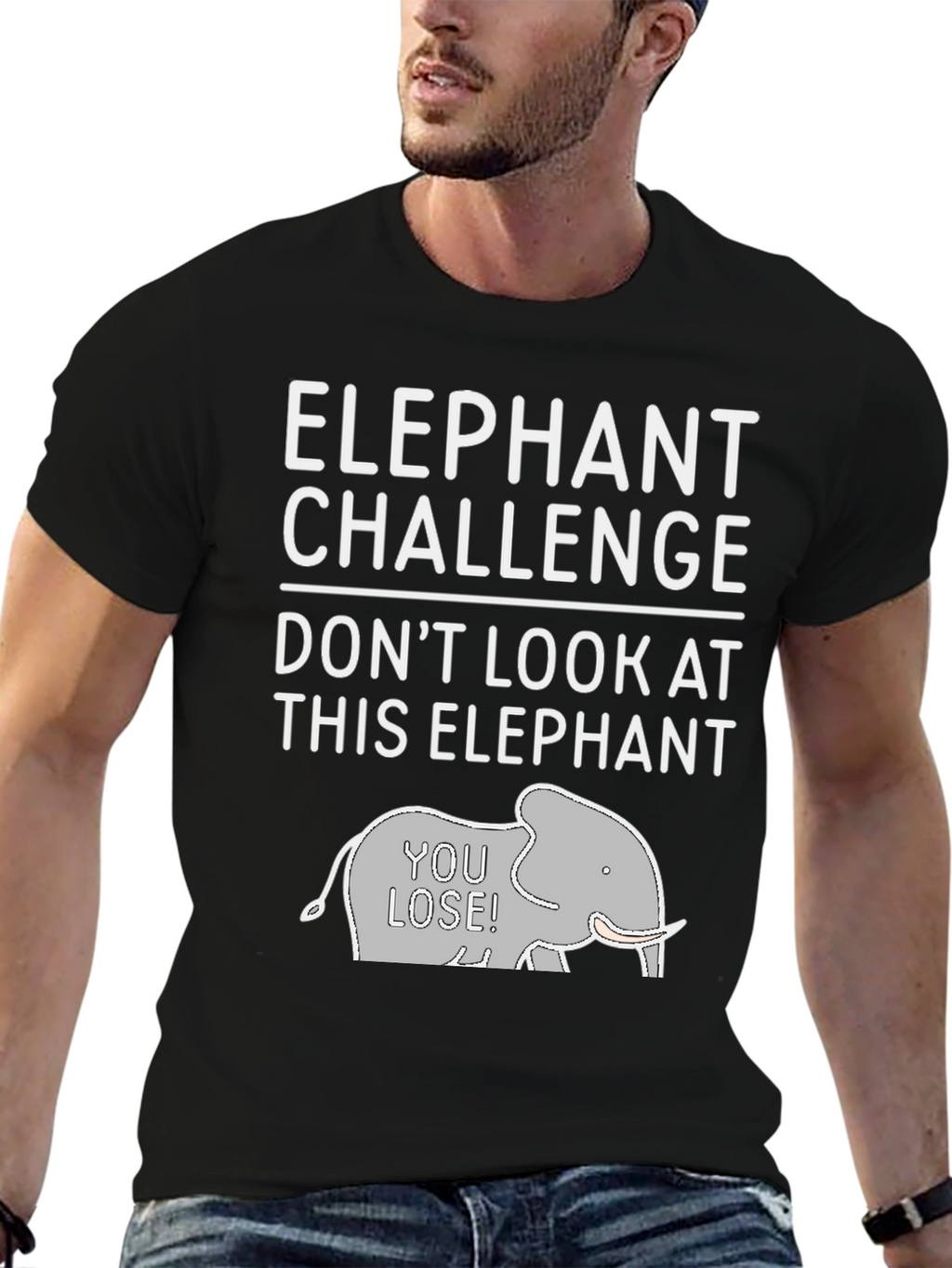 Elephant Challenge Graphic Tee - Dont Look!