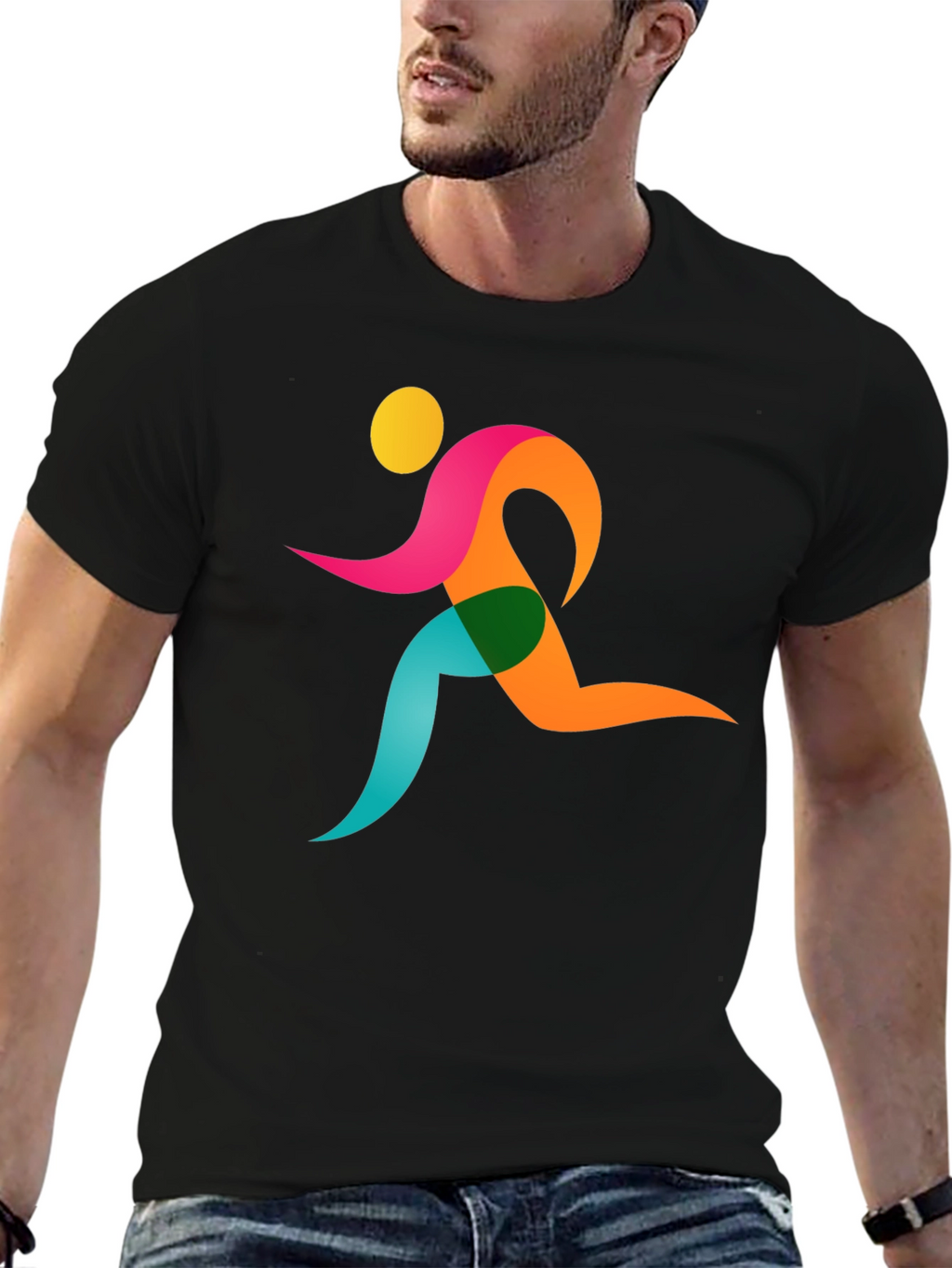 Runner Graphic Black T-Shirt