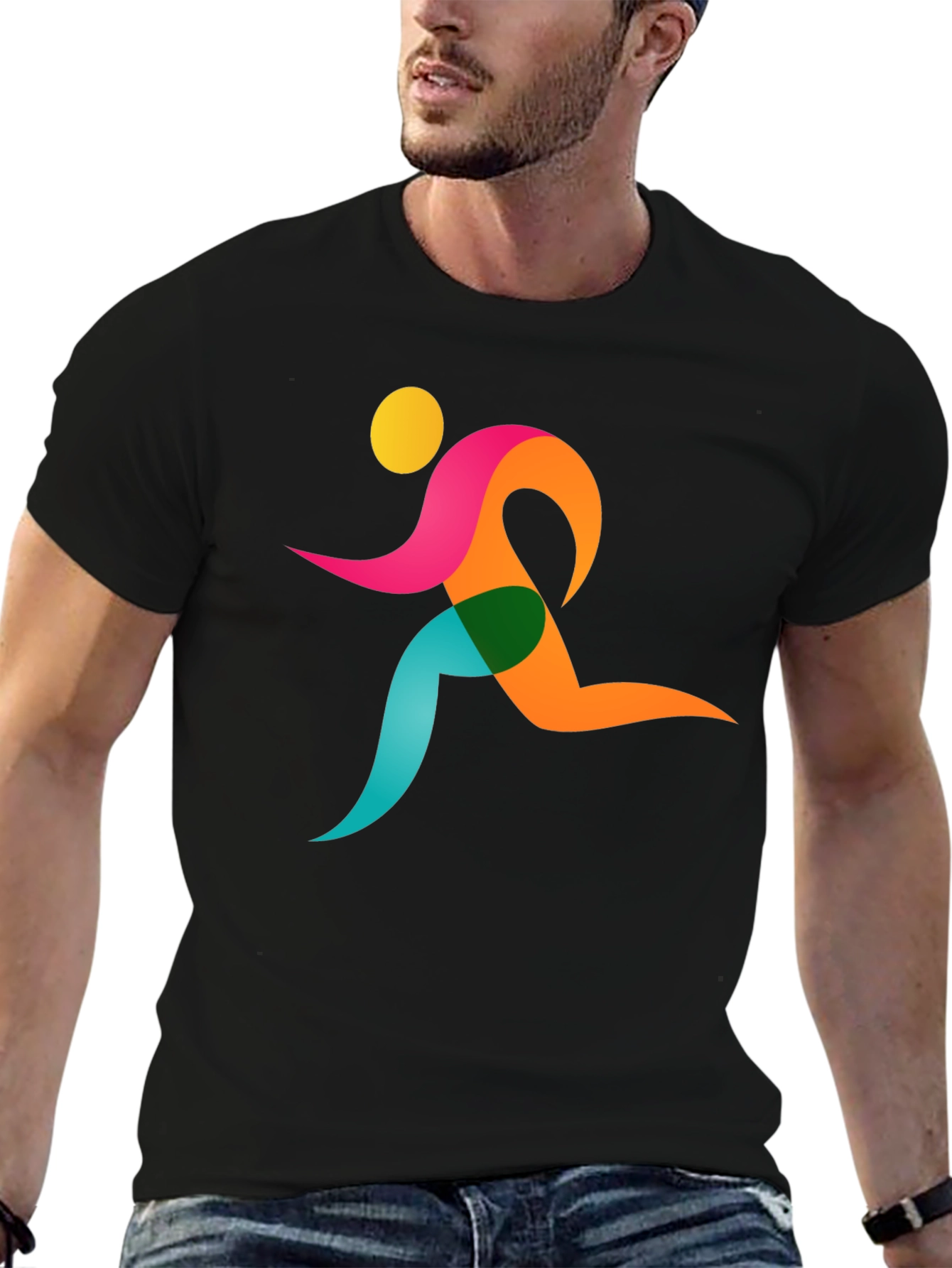 Runner Graphic Black T-Shirt