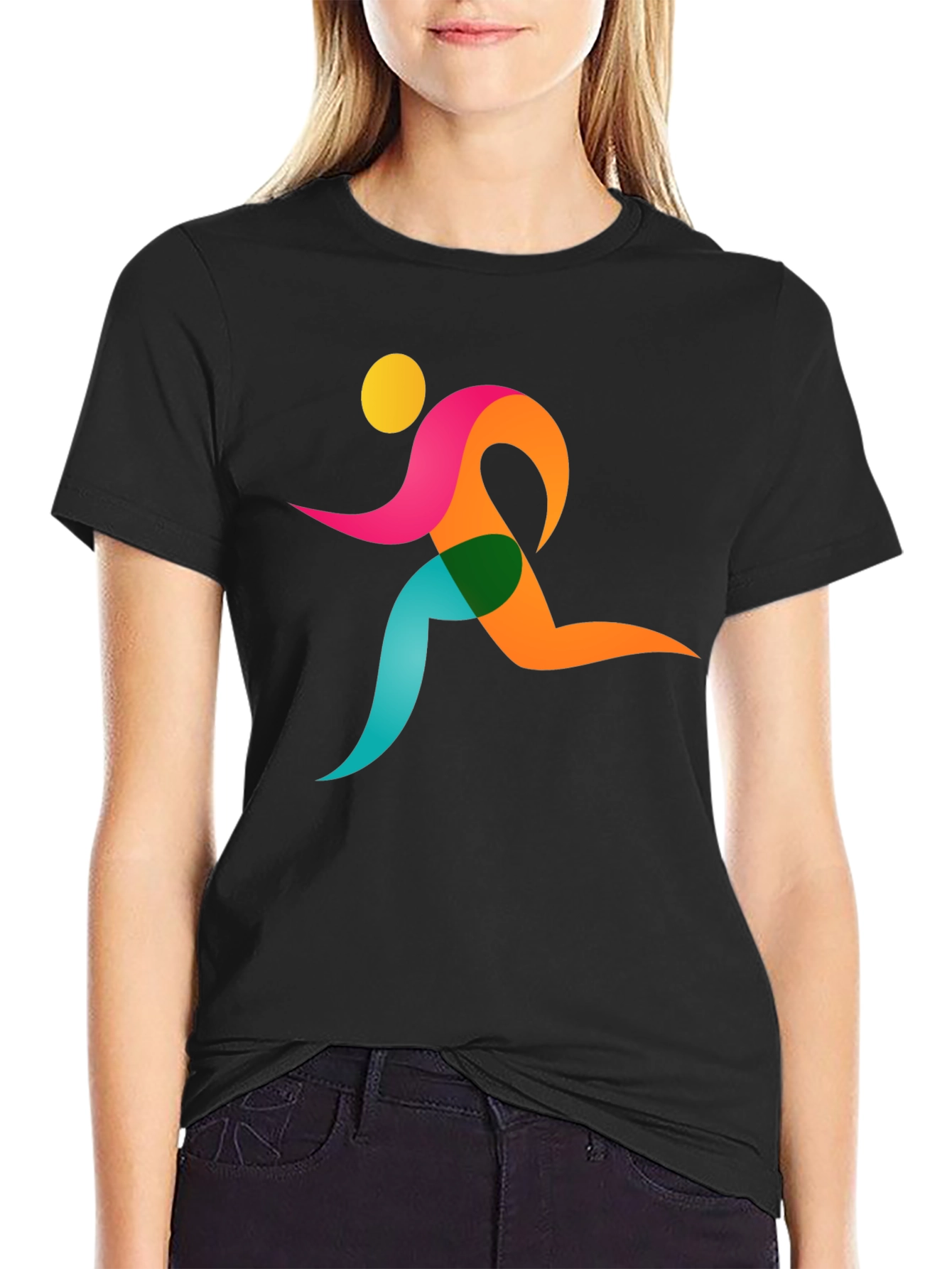 Runner Graphic Black T-Shirt