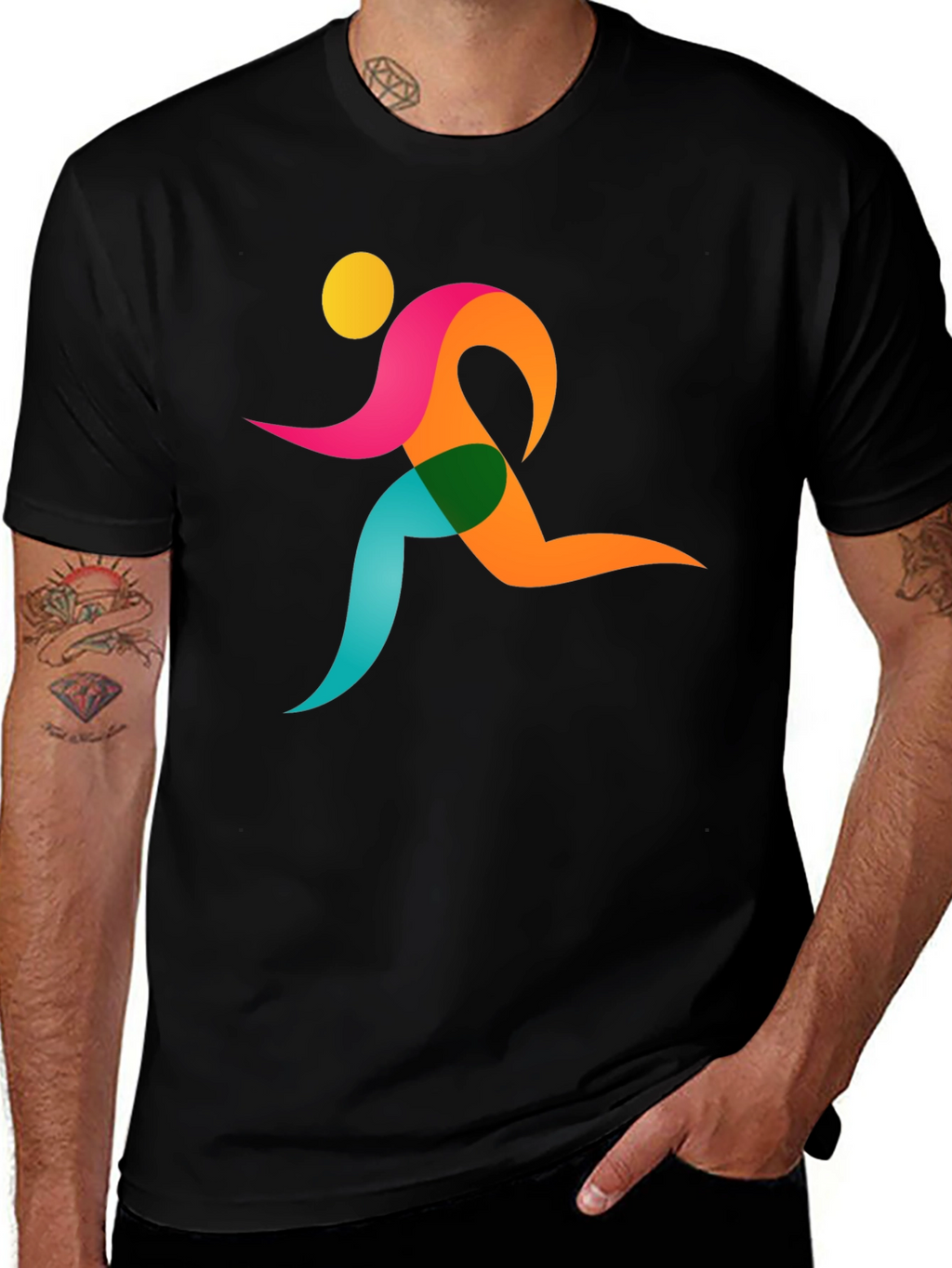 Runner Graphic Black T-Shirt