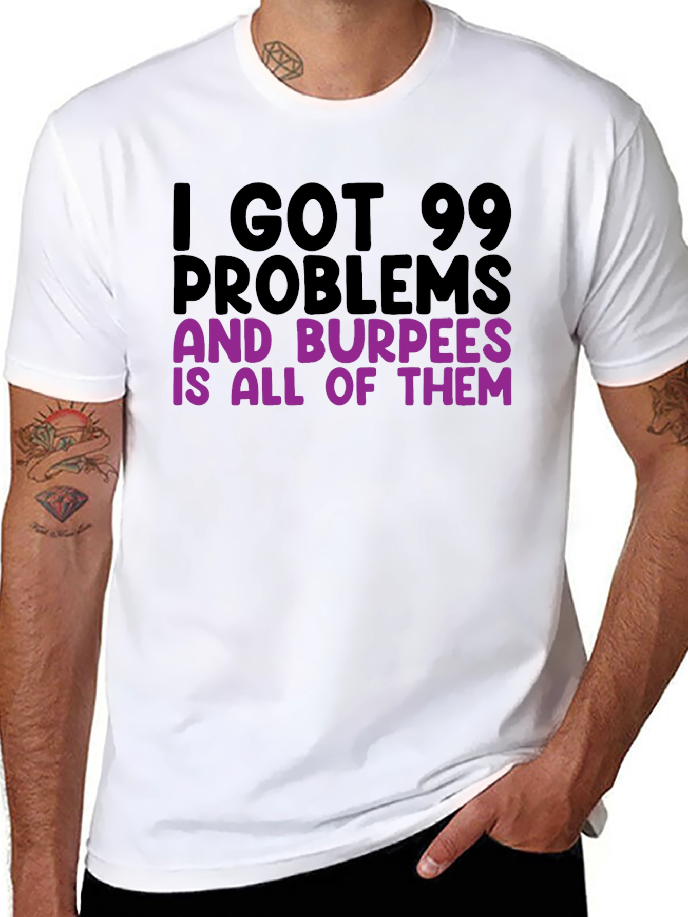 99 Problems Burpees T-Shirt - Funny Workout Tee