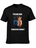 Fearless Through Christ Lion Graphic Tee