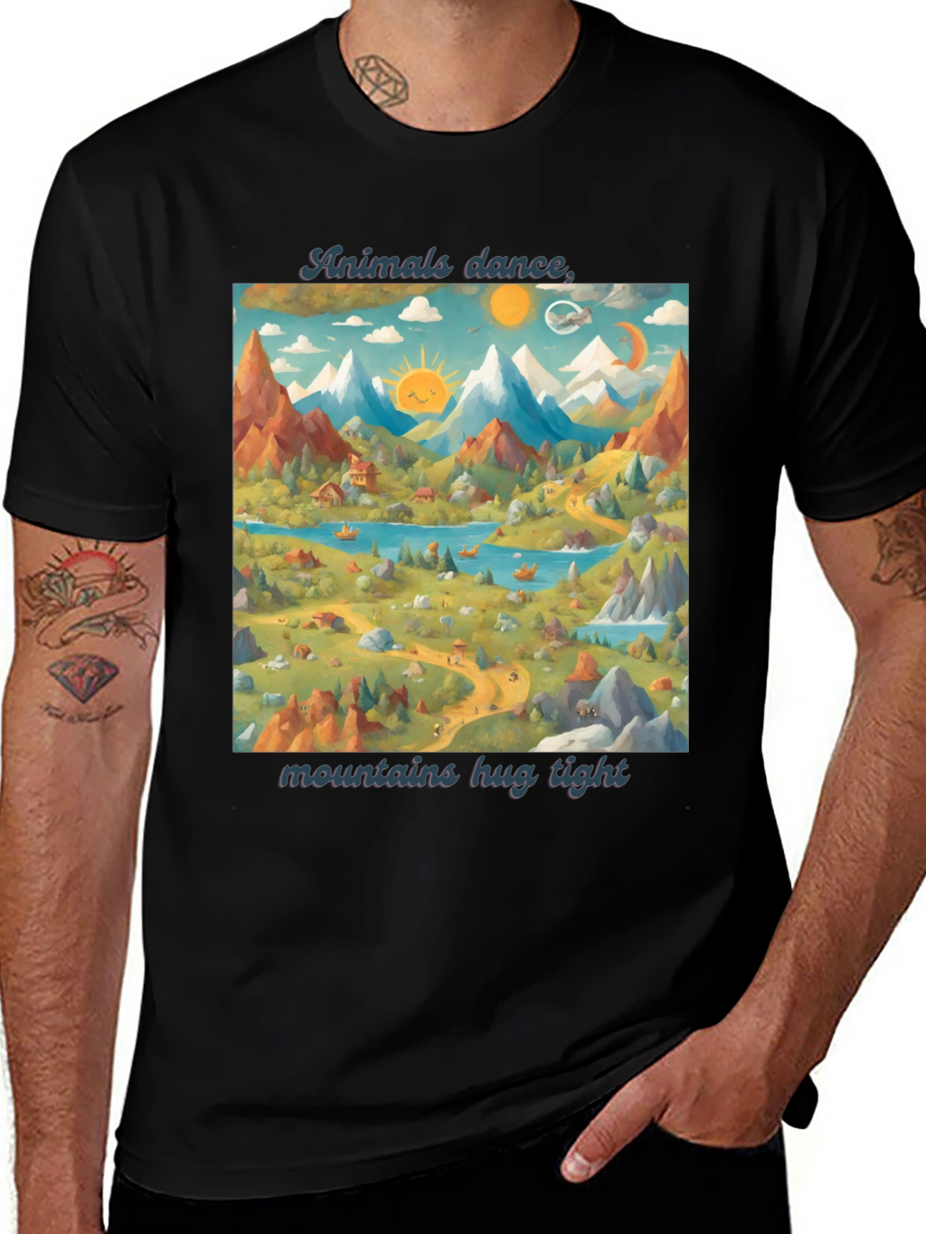 Animals Dance T-Shirt: Mountains & Nature Design