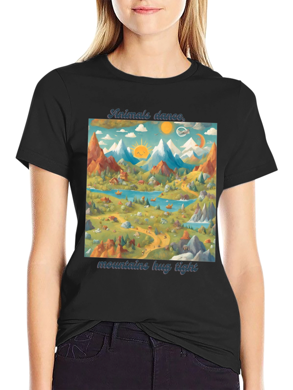 Animals Dance T-Shirt: Mountains & Nature Design