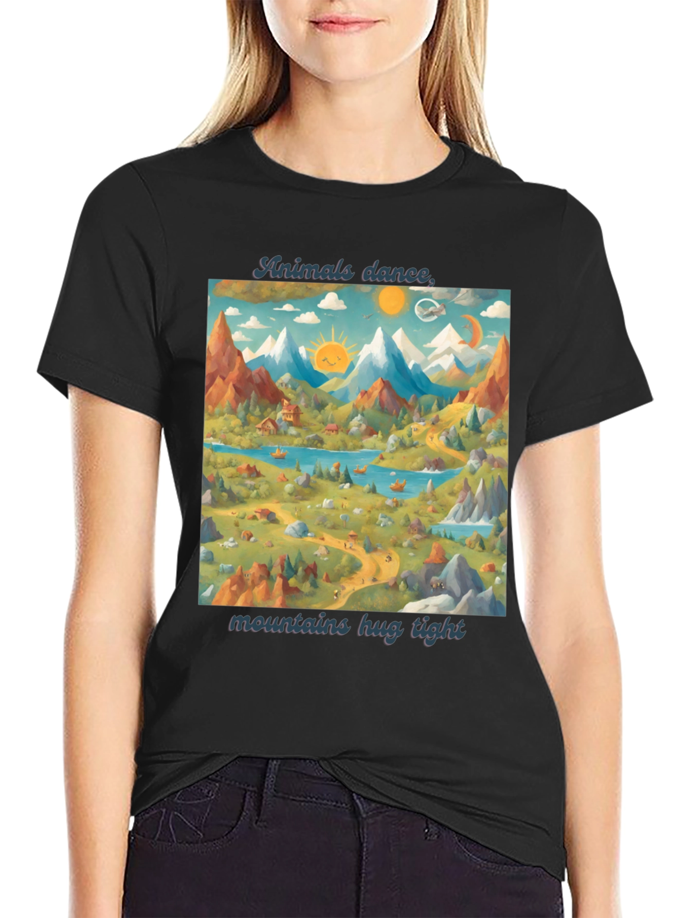 Animals Dance T-Shirt: Mountains & Nature Design