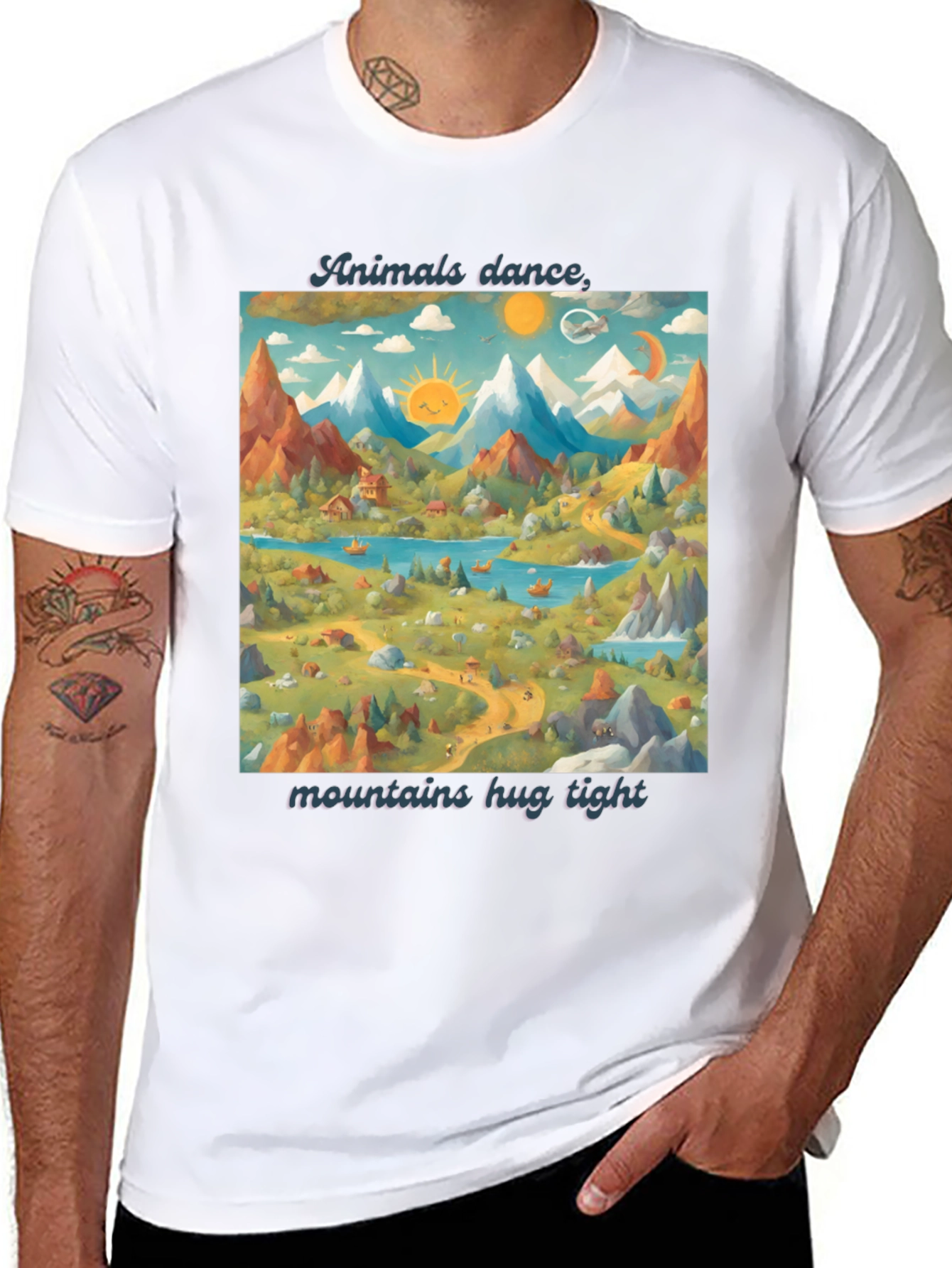 Animals Dance T-Shirt: Mountains & Nature Design