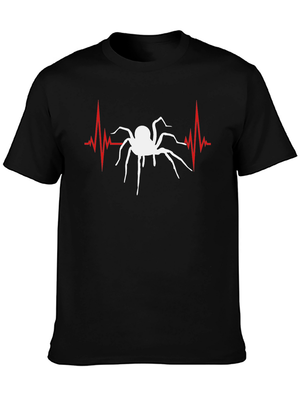Spider Heartbeat Graphic Tee - Black Cotton T-Shirt
