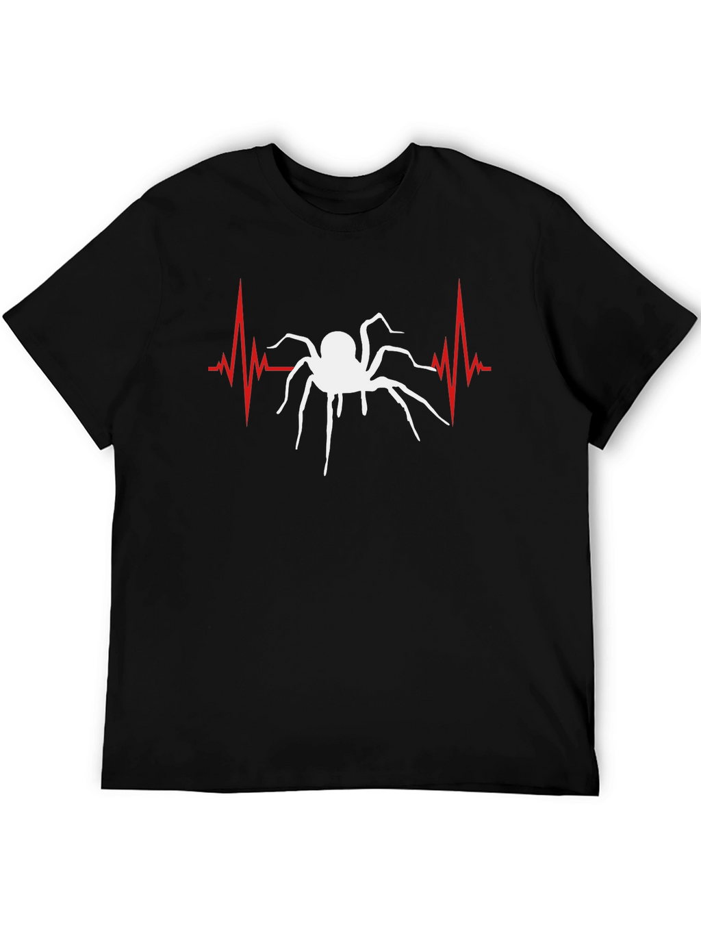 Spider Heartbeat Graphic Tee - Black Cotton T-Shirt