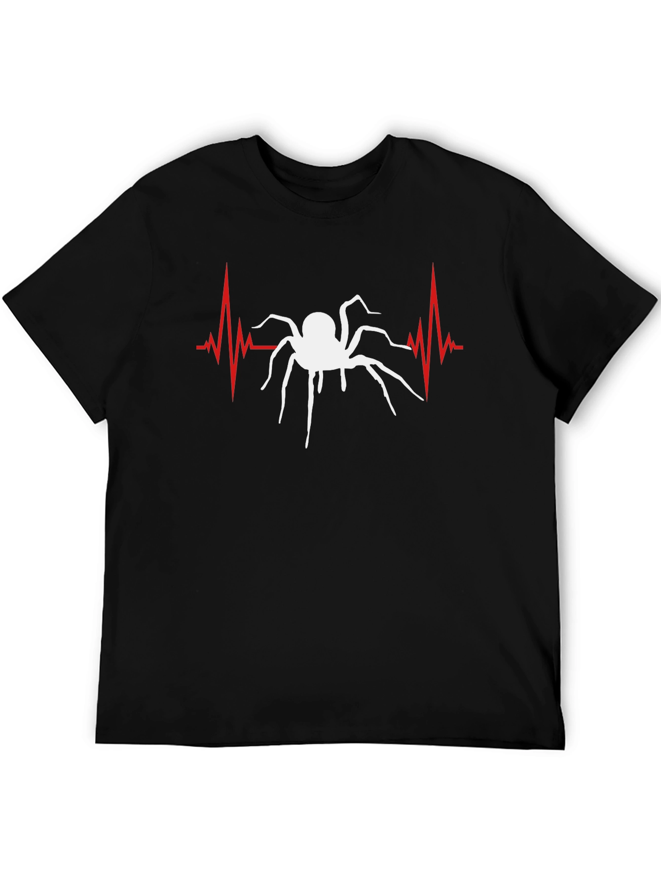 Spider Heartbeat Graphic Tee - Black Cotton T-Shirt