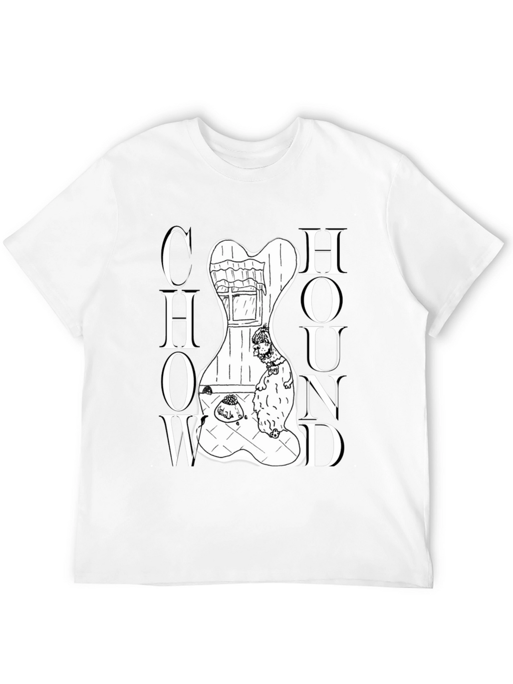 Chow Hound Dog Graphic T-Shirt - Black