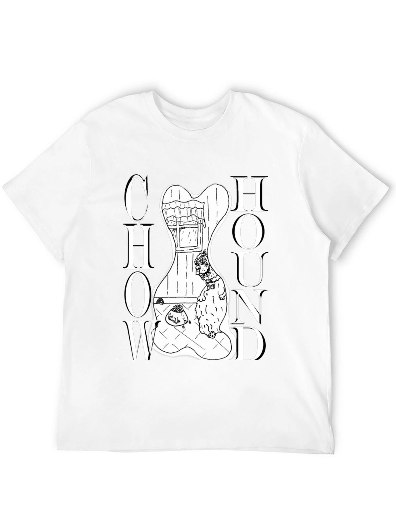 Chow Hound Dog Graphic T-Shirt - Black