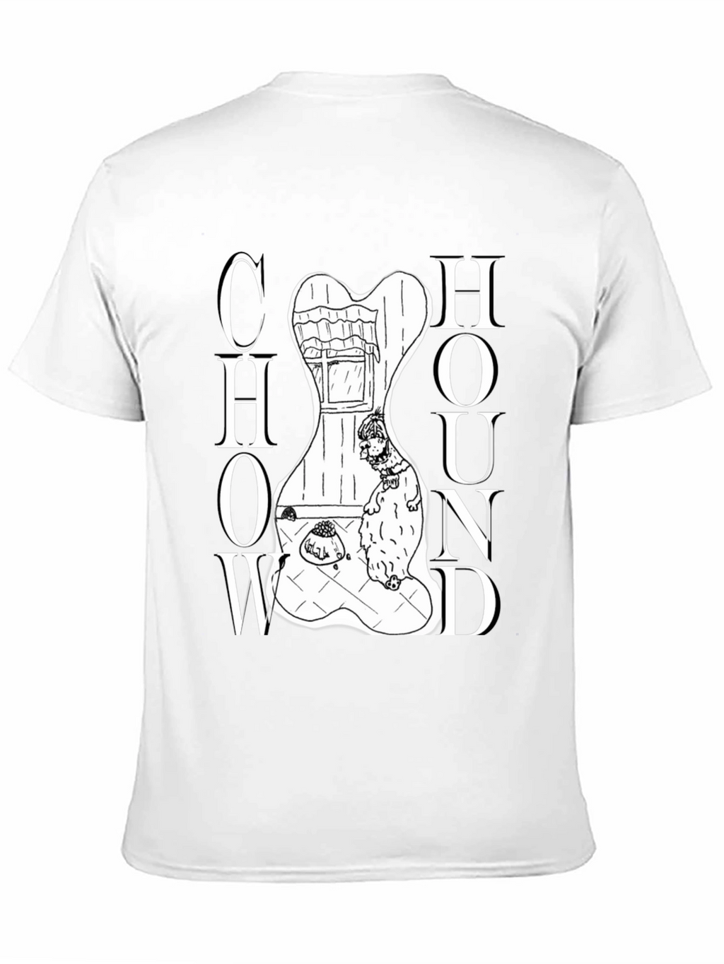 Chow Hound Dog Graphic T-Shirt - Black