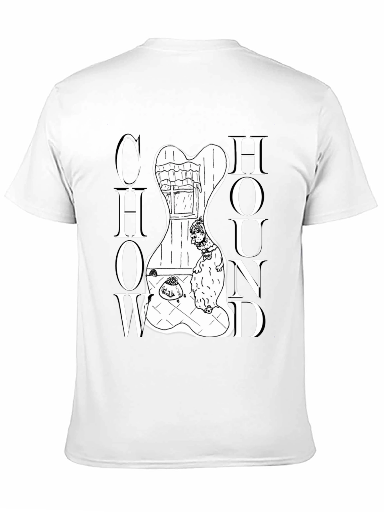 Chow Hound Dog Graphic T-Shirt - Black