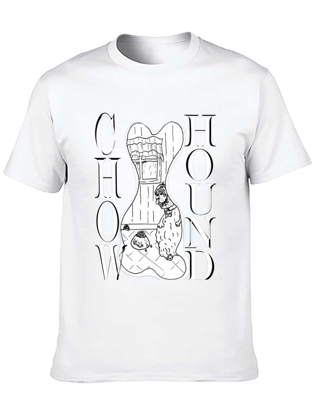 Chow Hound Dog Graphic T-Shirt - Black