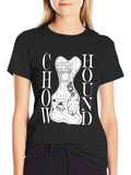 Chow Hound Dog Graphic T-Shirt - Black