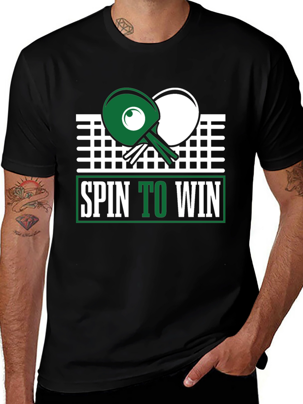 Spin to Win Table Tennis Graphic Tee