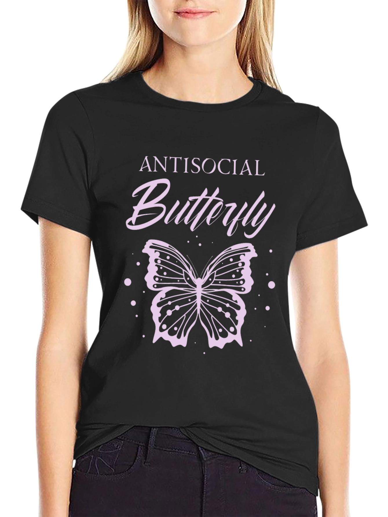 Antisocial Butterfly Graphic T-Shirt