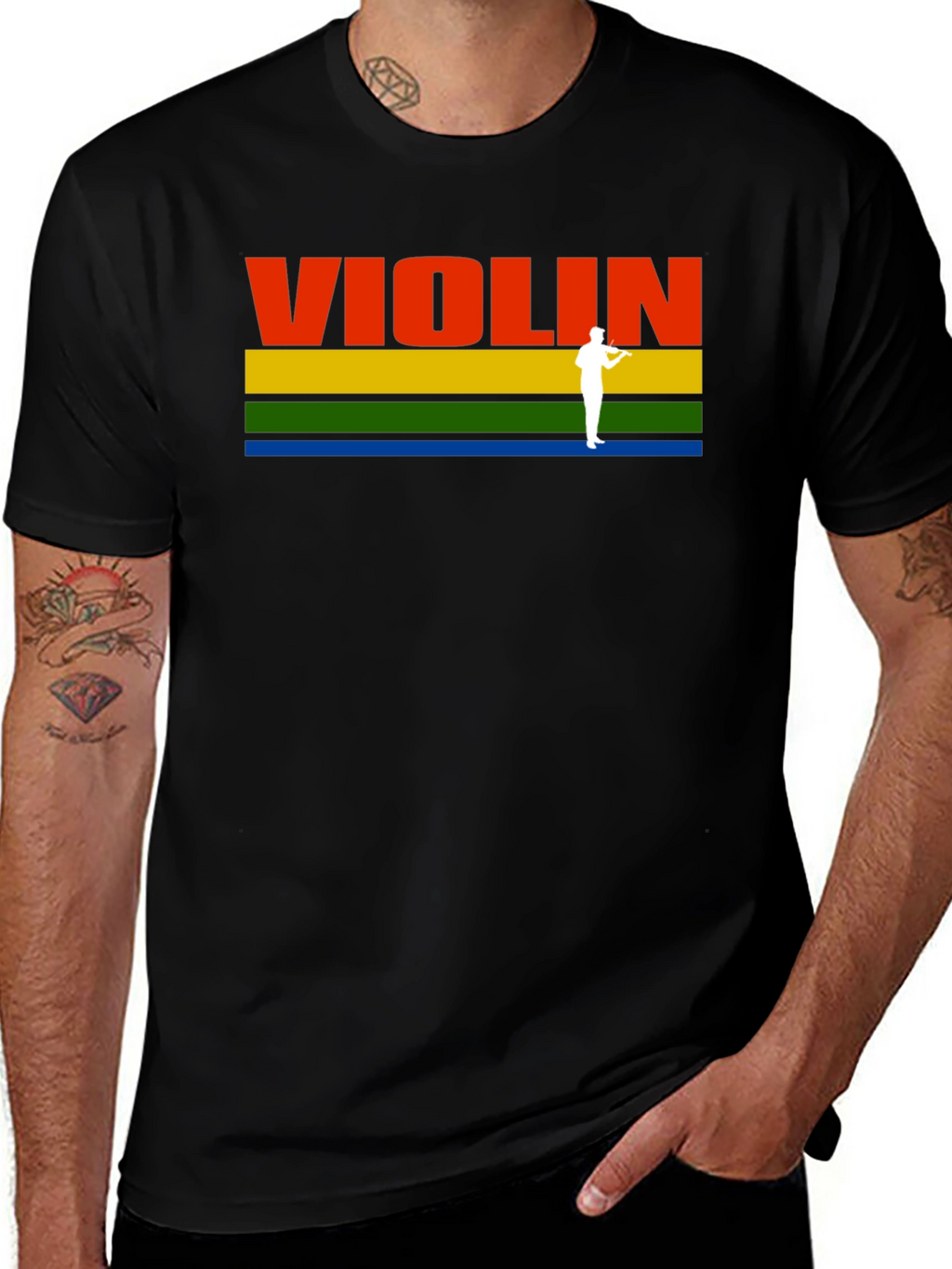 Violin Player Graphic Tee - Musical Gift