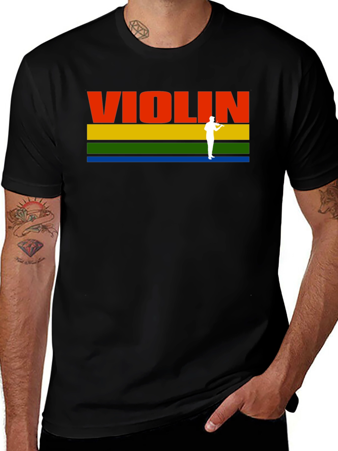 Violin Player Graphic Tee - Musical Gift