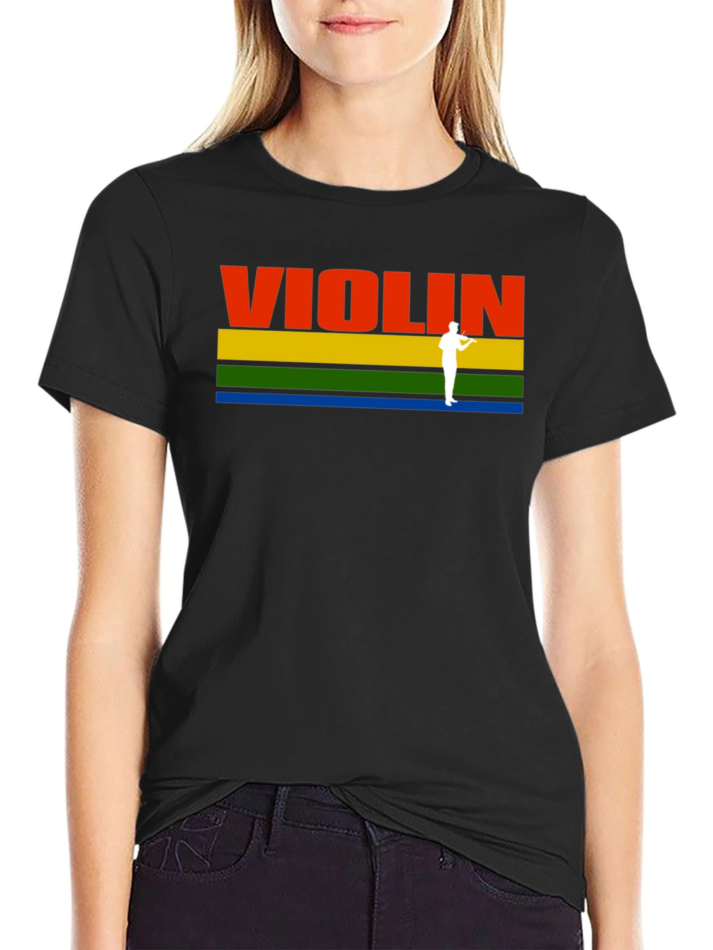 Violin Player Graphic Tee - Musical Gift