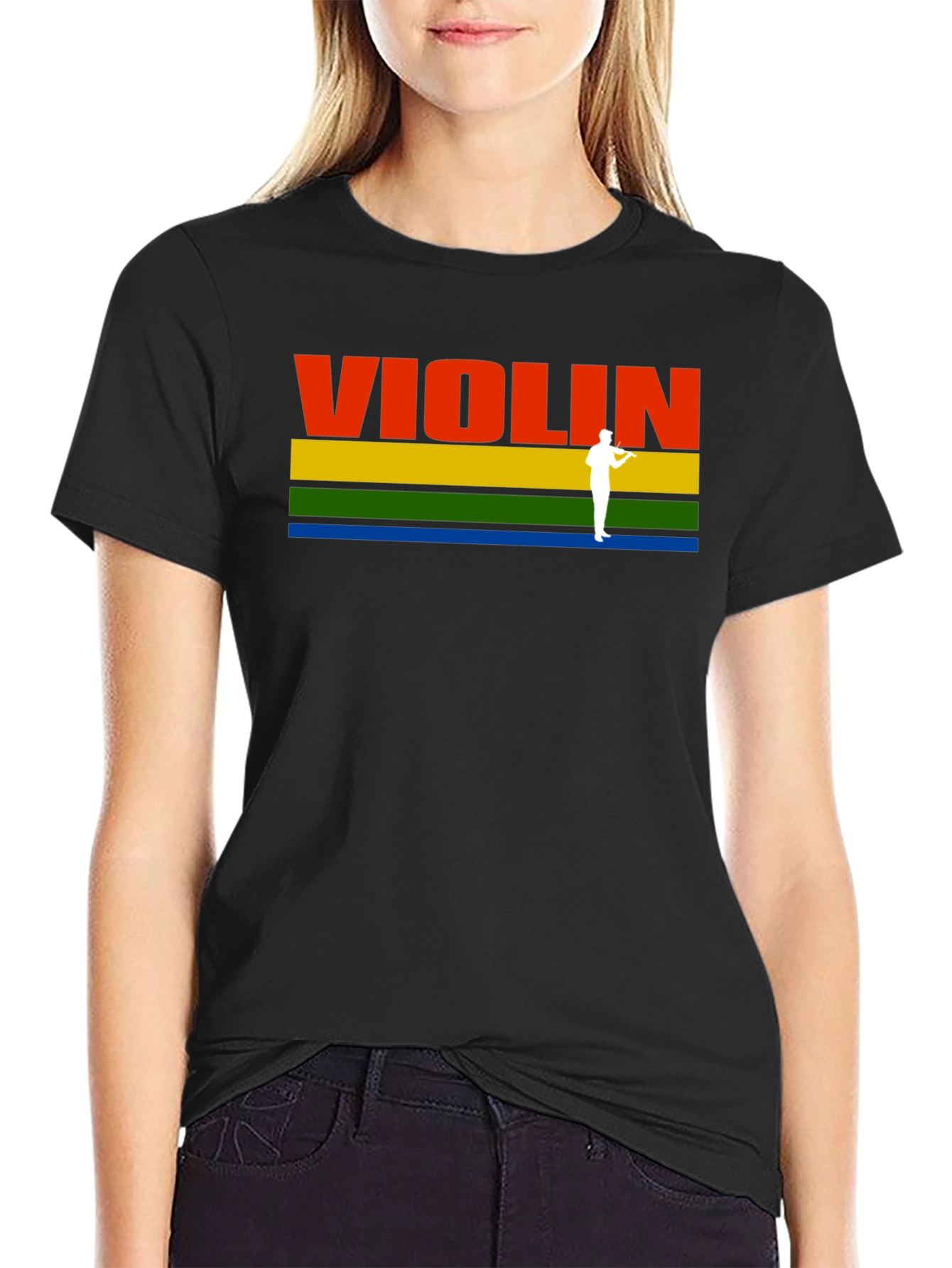Violin Player Graphic Tee - Musical Gift