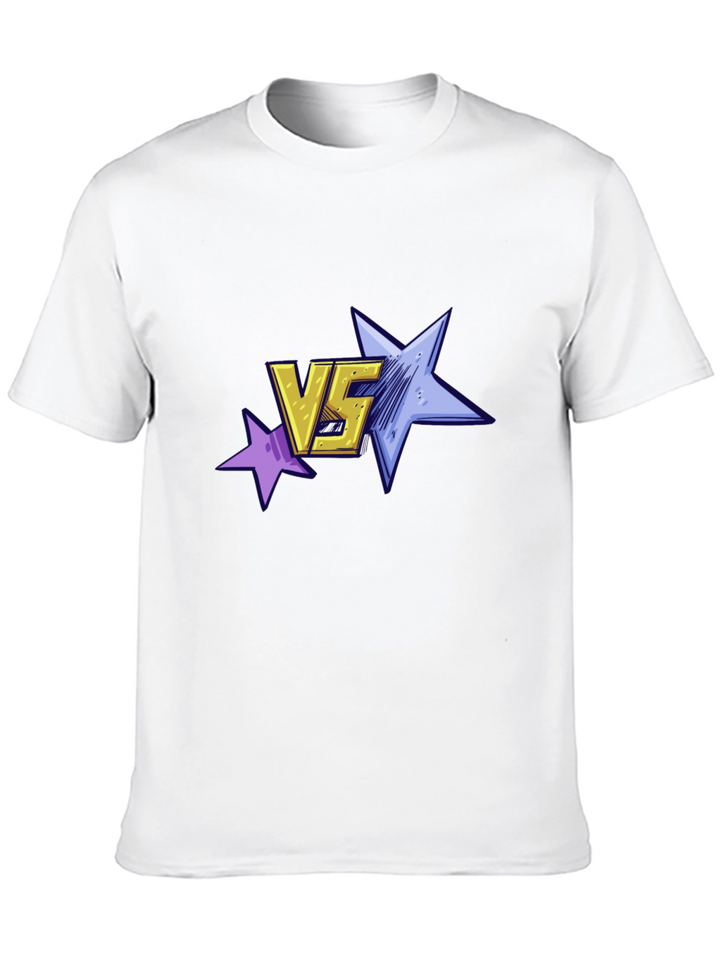 Versus Stars Graphic Tee - Black Cotton T-Shirt