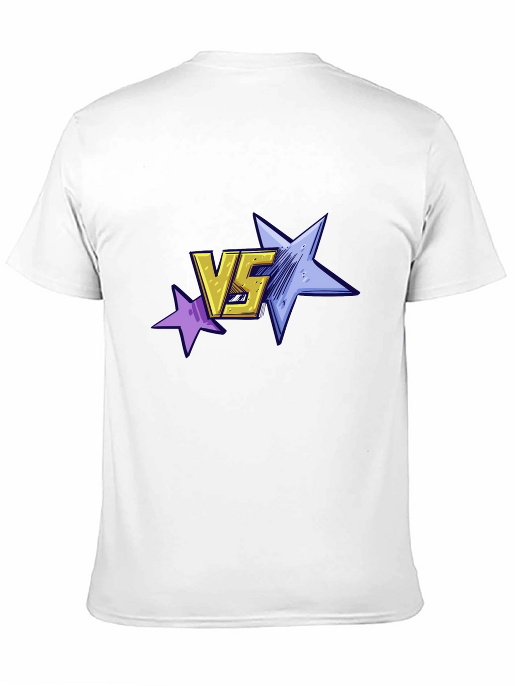 Versus Stars Graphic Tee - Black Cotton T-Shirt