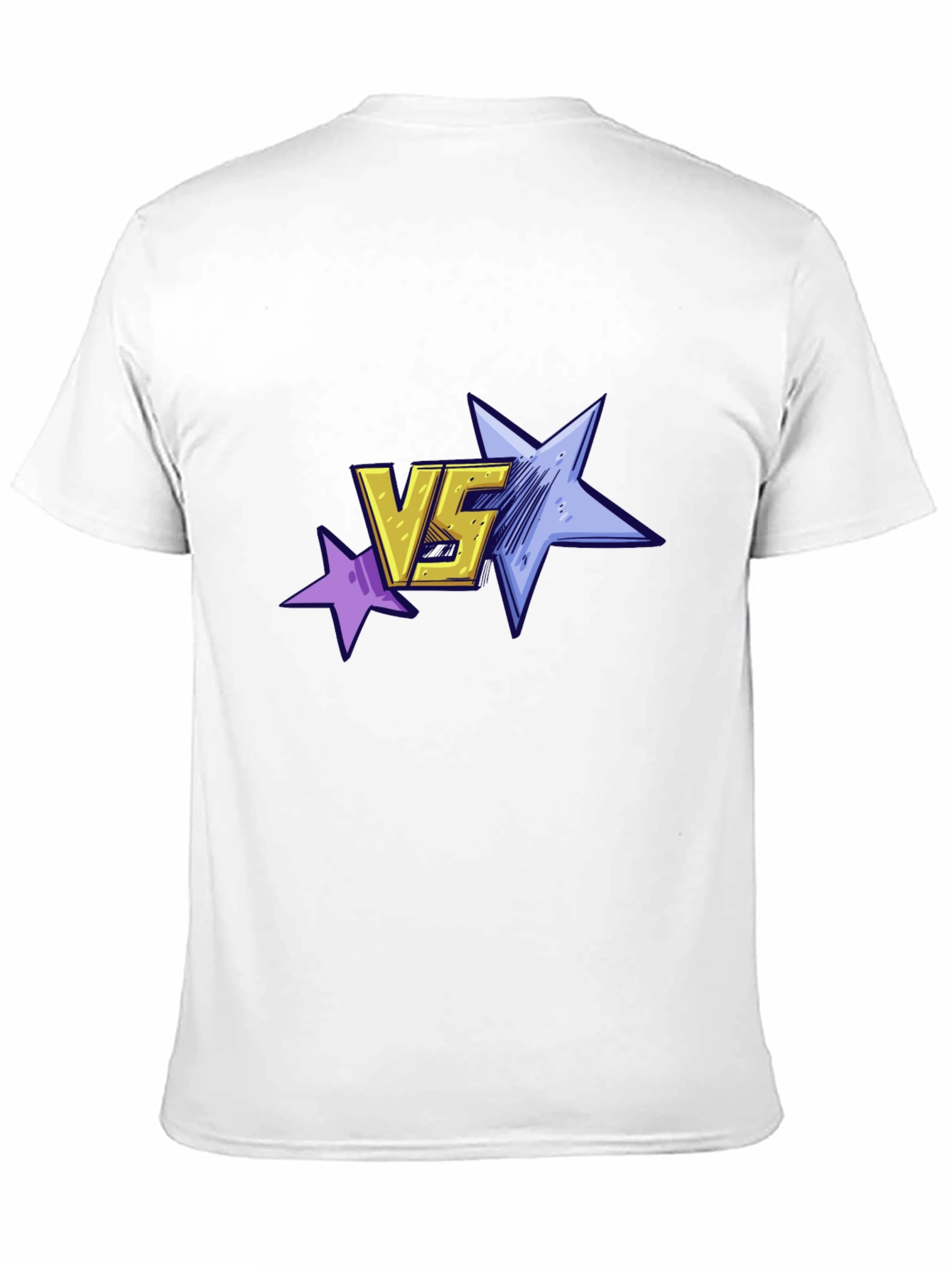 Versus Stars Graphic Tee - Black Cotton T-Shirt