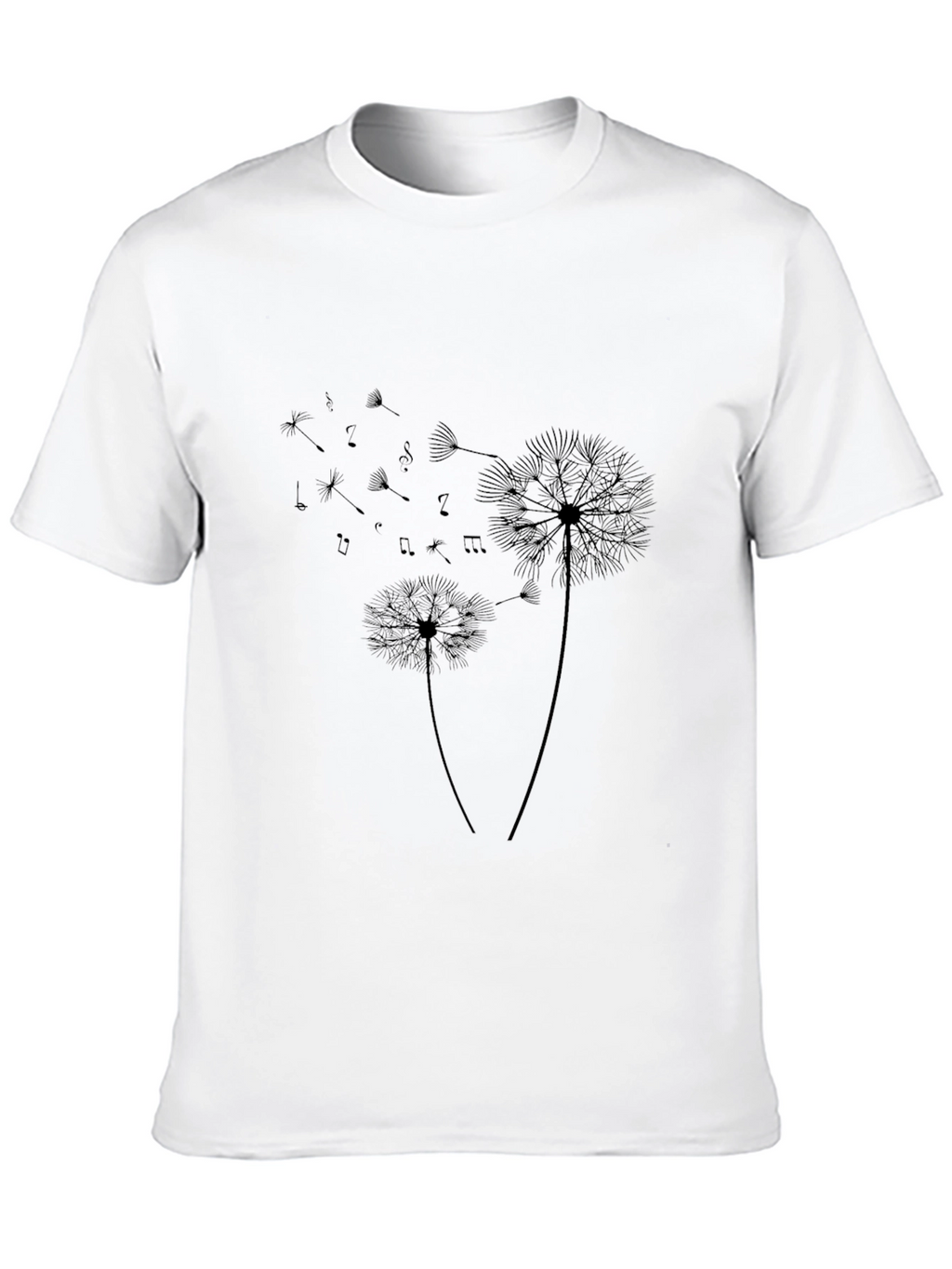 Dandelion Music Notes Black Graphic Tee