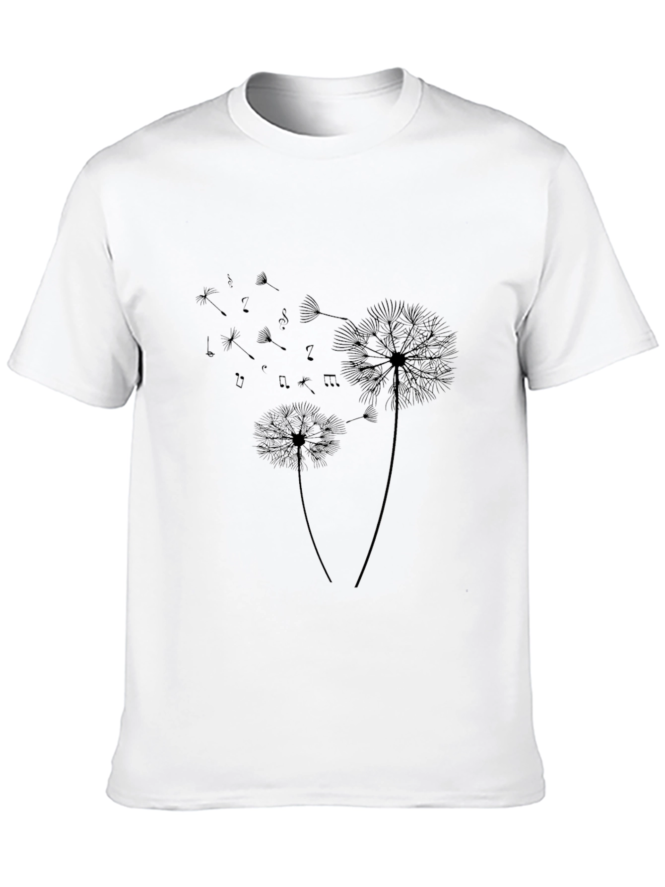 Dandelion Music Notes Black Graphic Tee