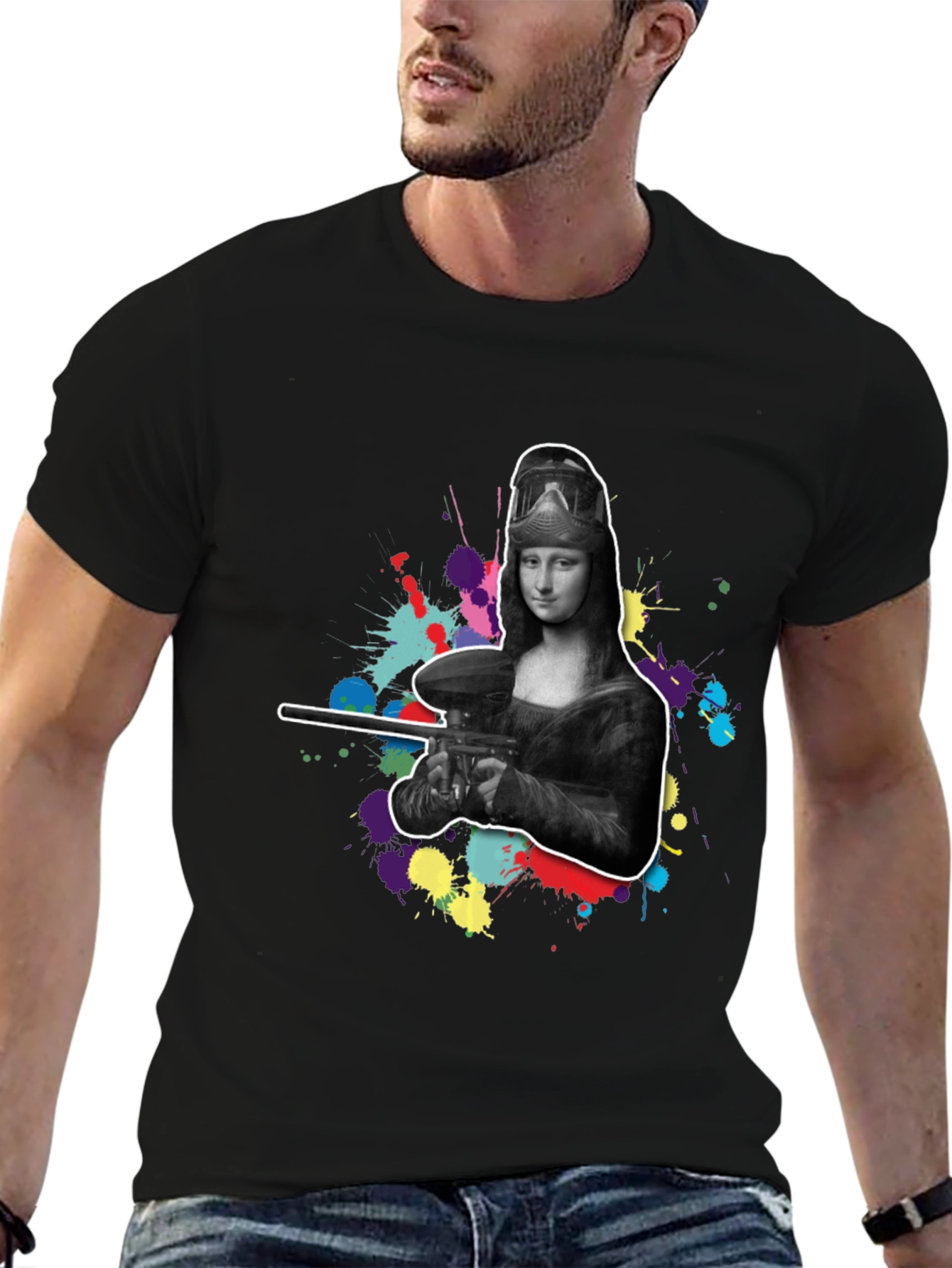 Mona Lisa Paintball Graphic Tee