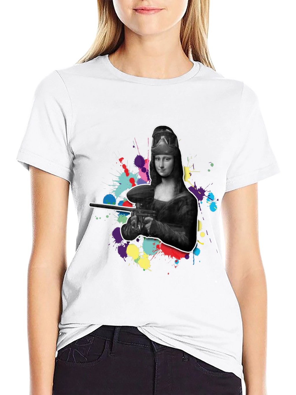 Mona Lisa Paintball Graphic Tee