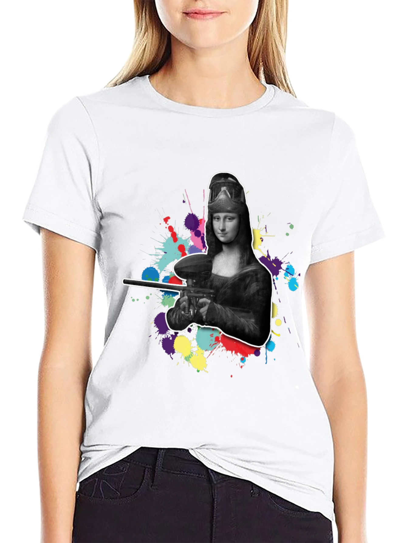 Mona Lisa Paintball Graphic Tee