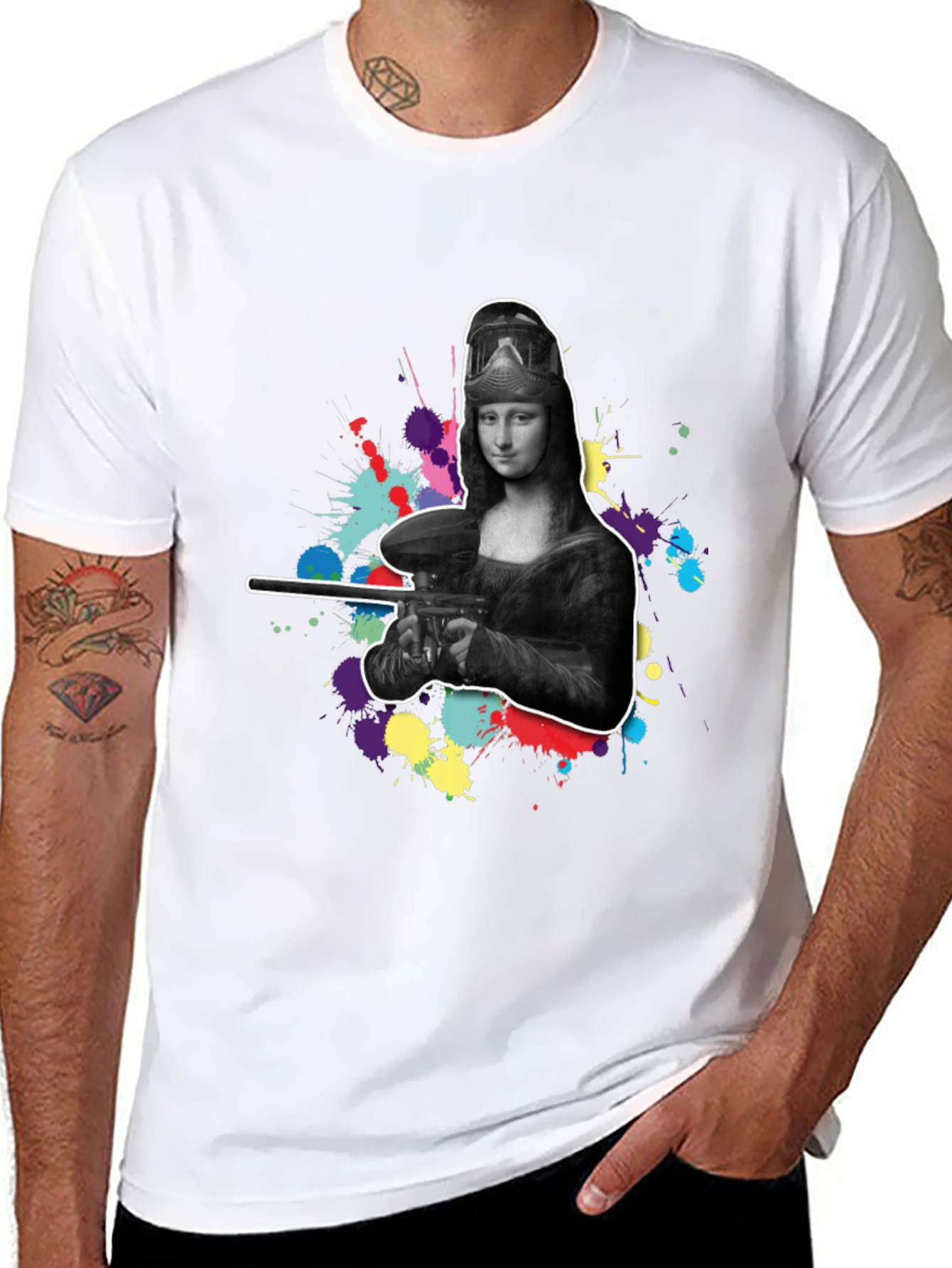 Mona Lisa Paintball Graphic Tee
