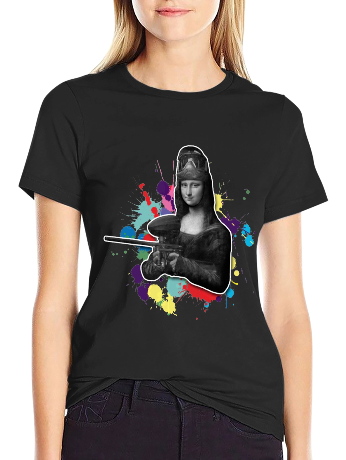 Mona Lisa Paintball Graphic Tee